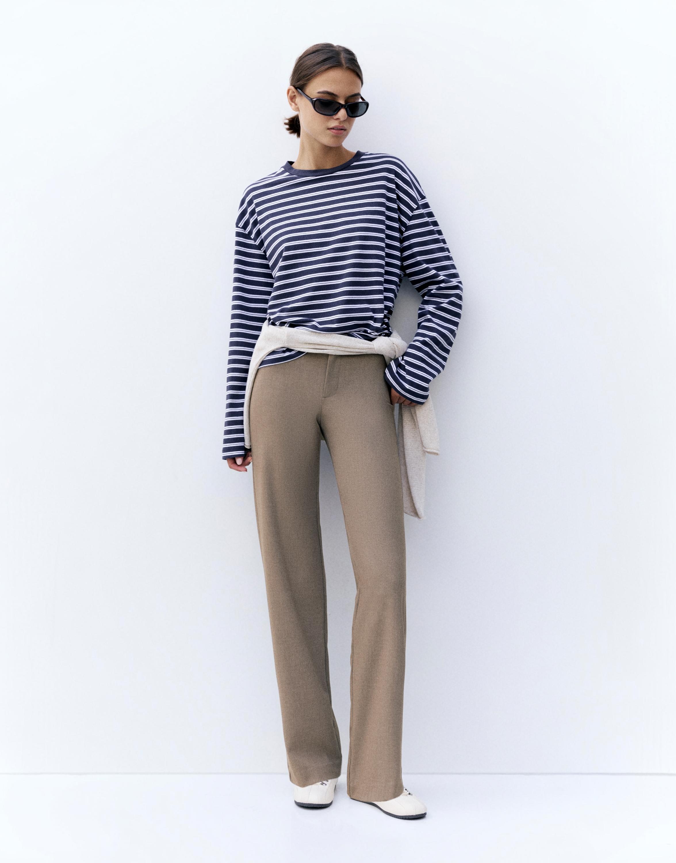 Straight-leg smart trousers — Mole brown