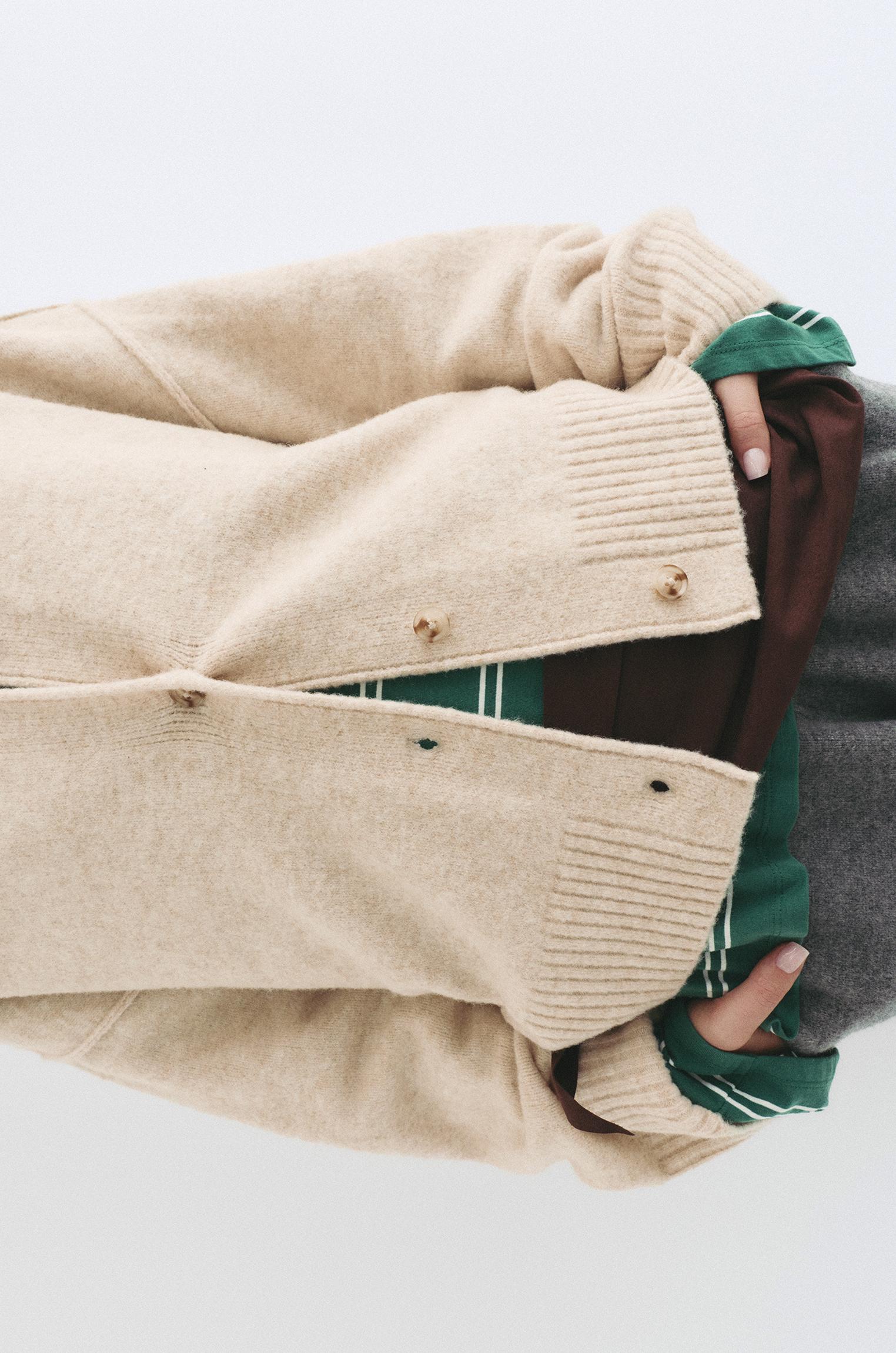 Soft knit cardigan — Sand