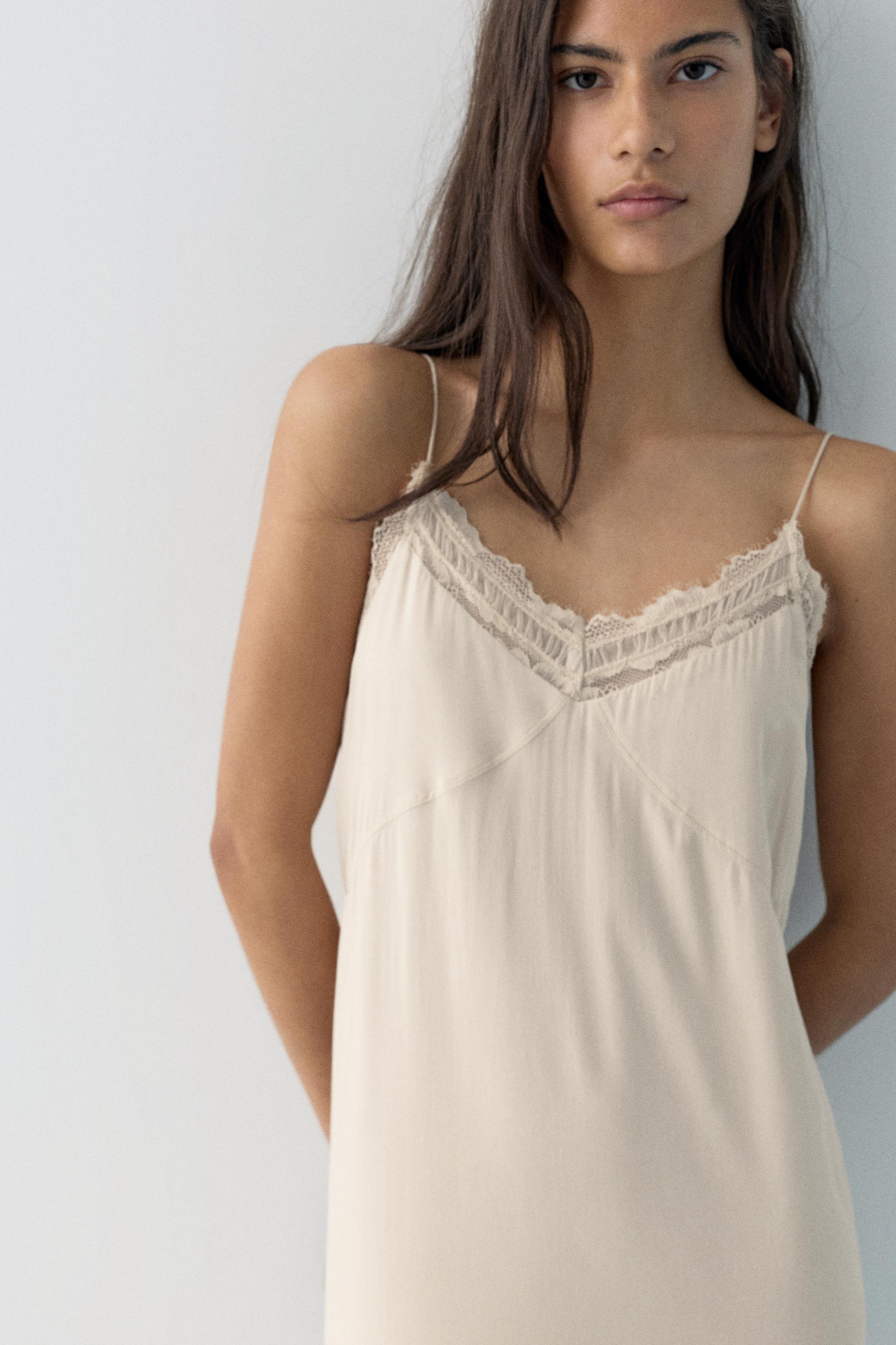 Camisole midi dress — Beige