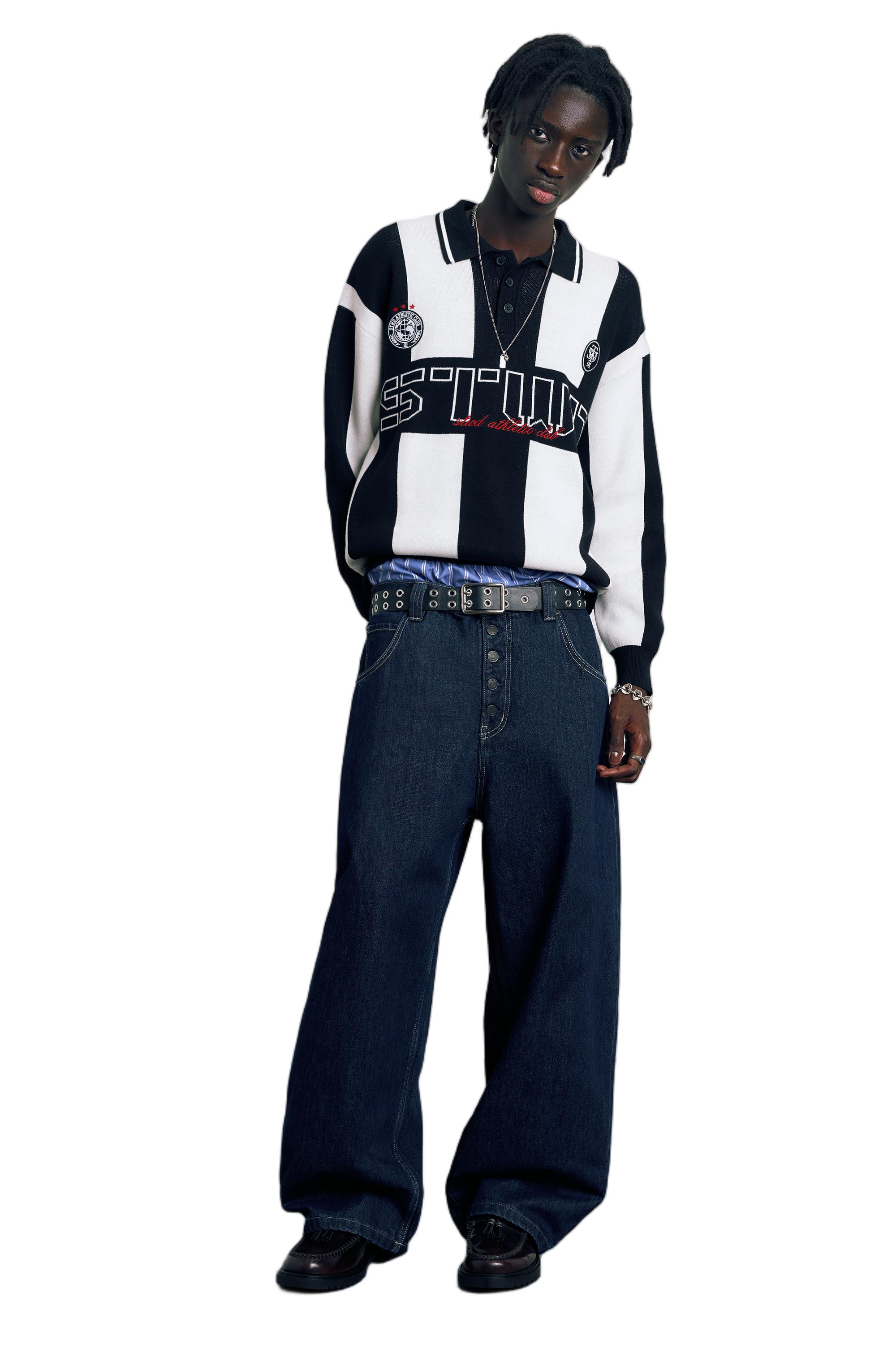 STWD knit polo shirt — White/Black