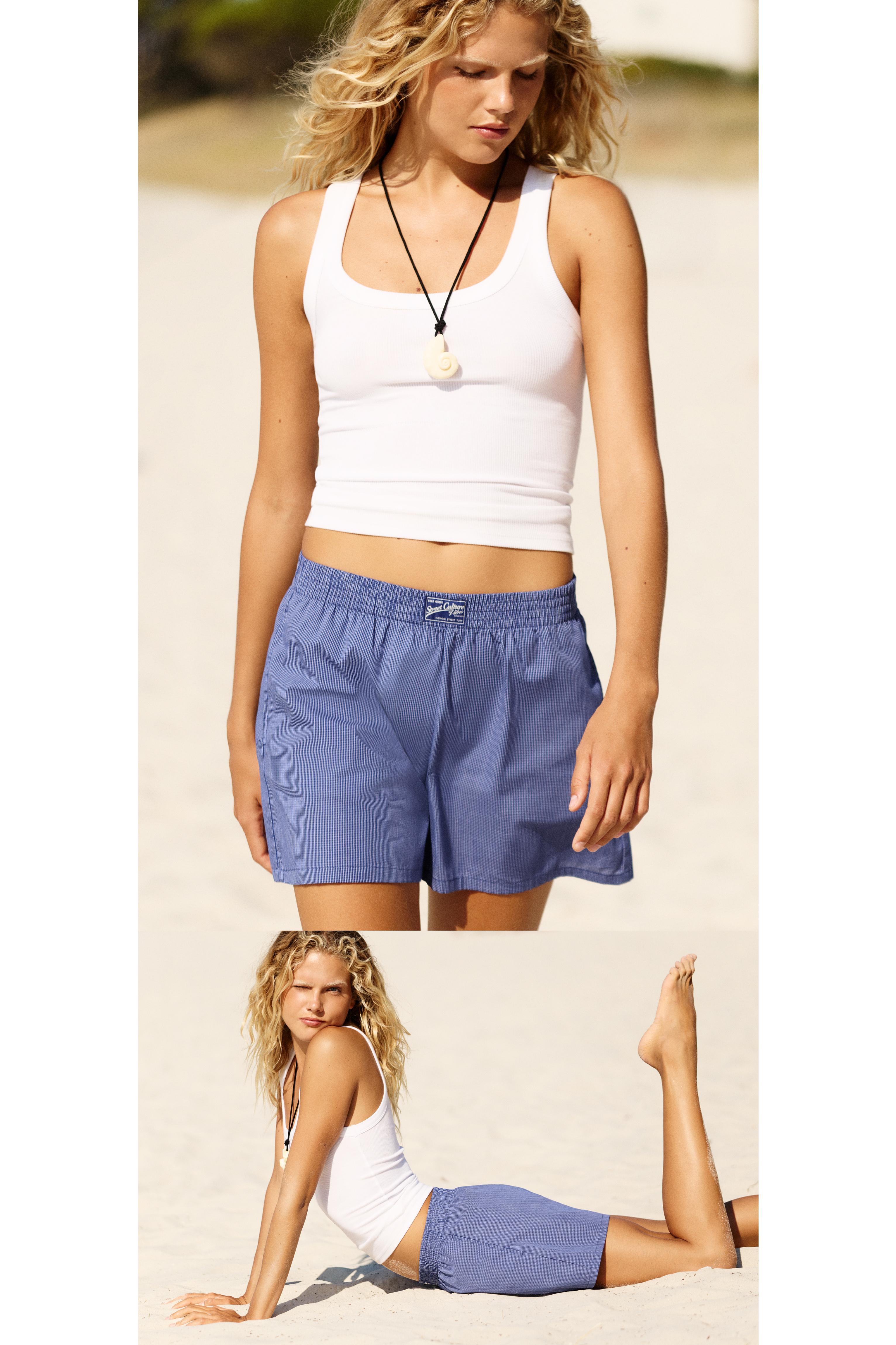 Checked Bermuda shorts — Navy