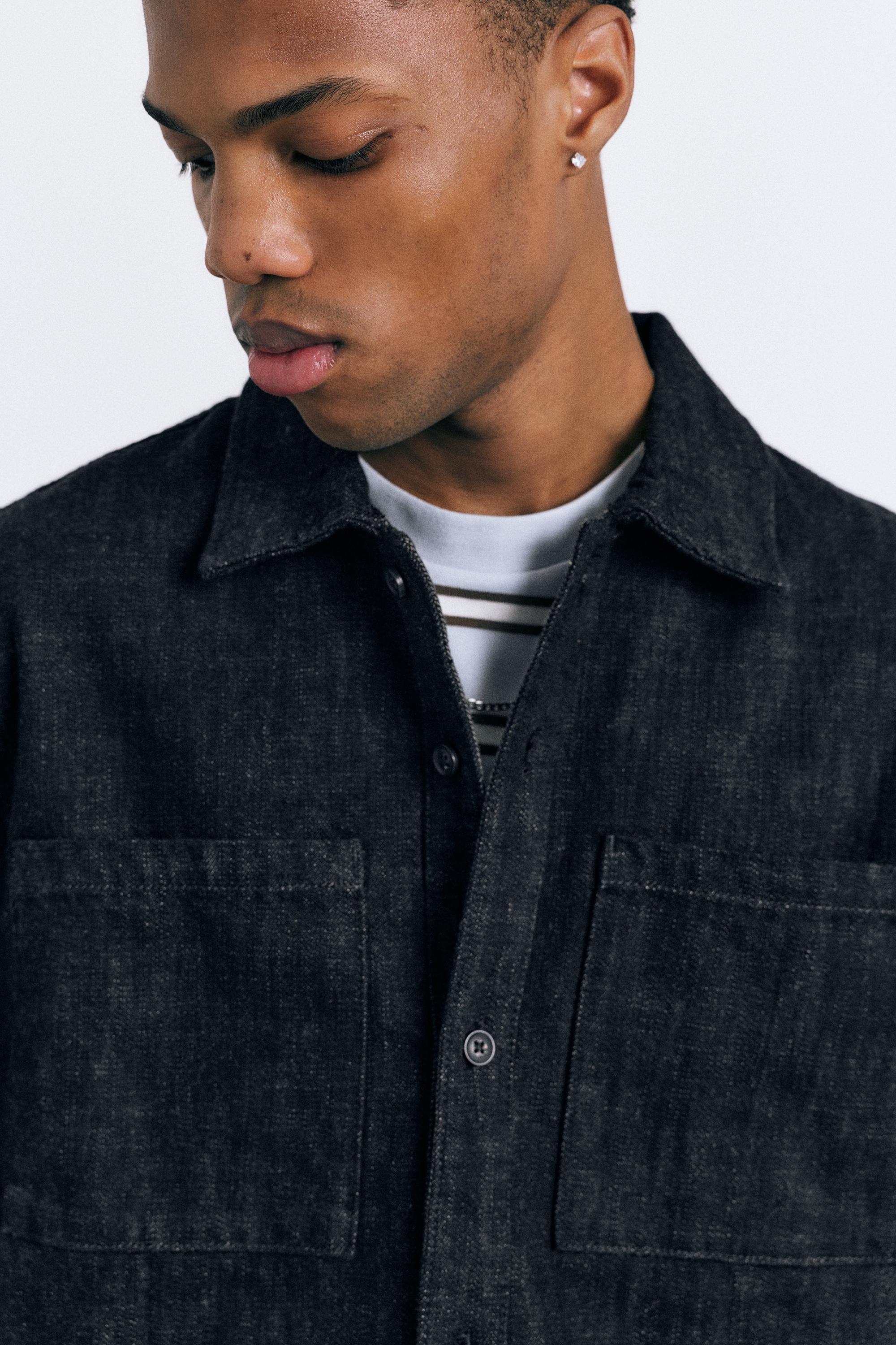 Cepli denim ince ceket - Görsel 10