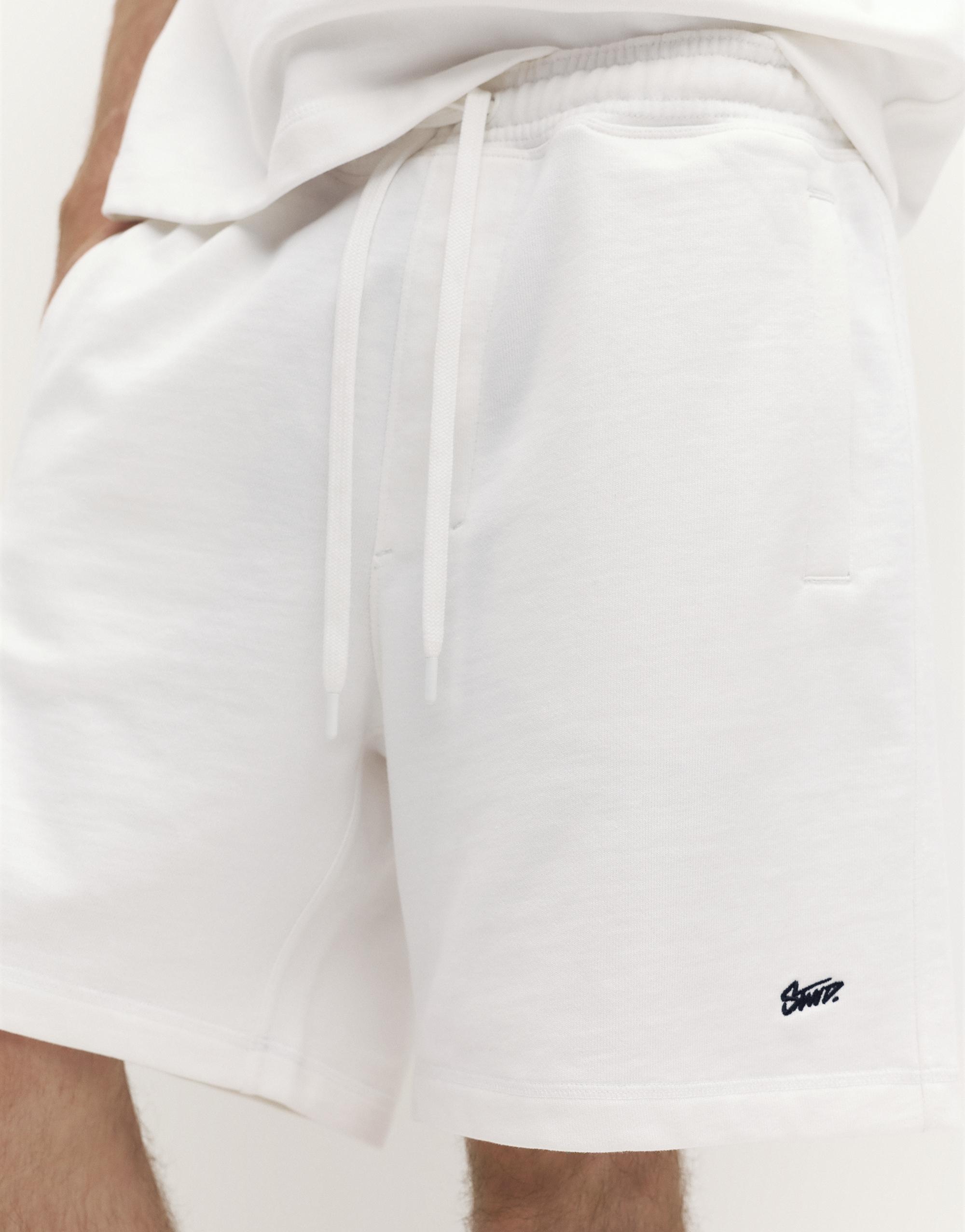 Logolu jogger bermuda şort - Görsel 7