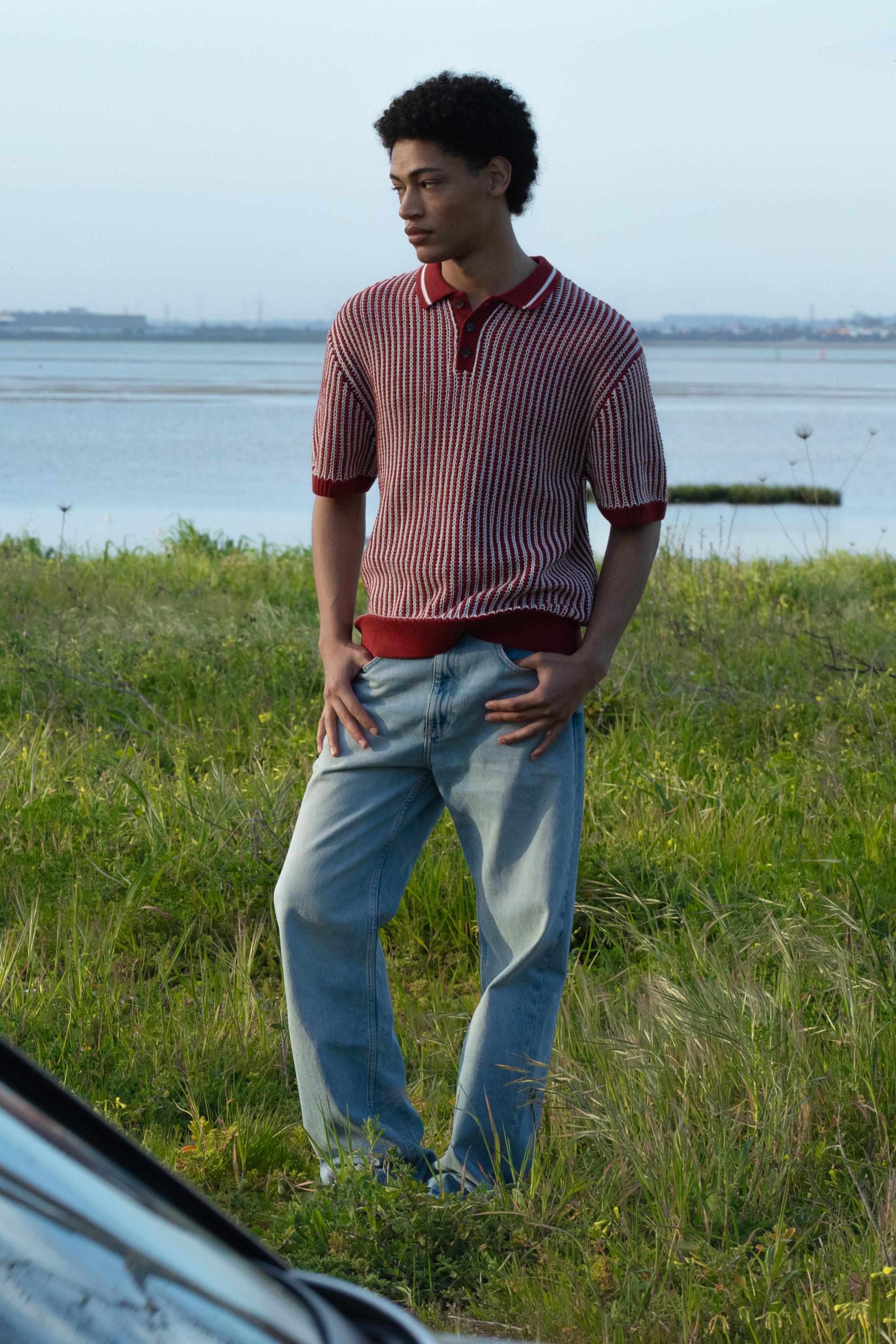 Camarón de la Isla knit polo shirt — Dark pink