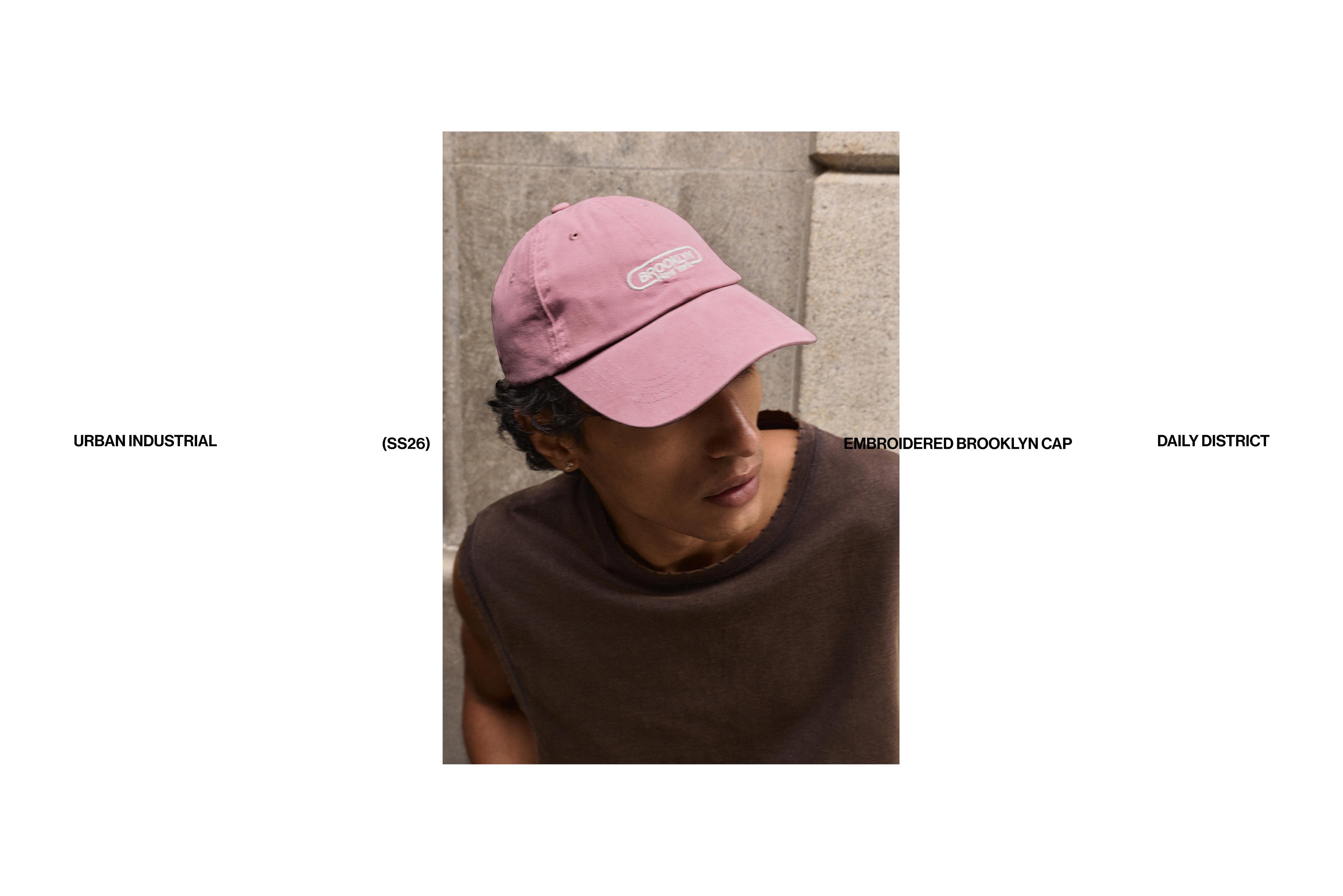 Embroidered Brooklyn cap — Pink