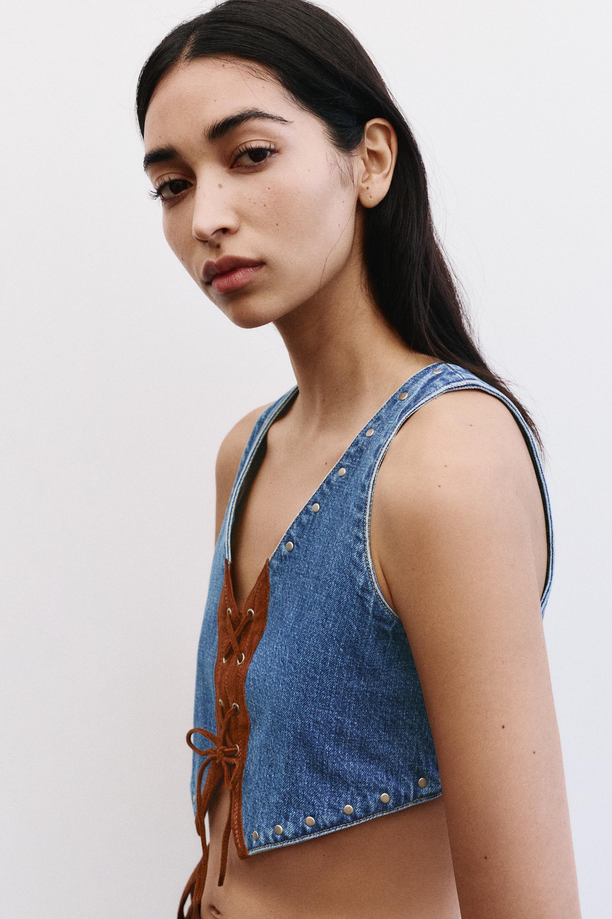 Colete Jeans Cropped Montserrat Messeguer
