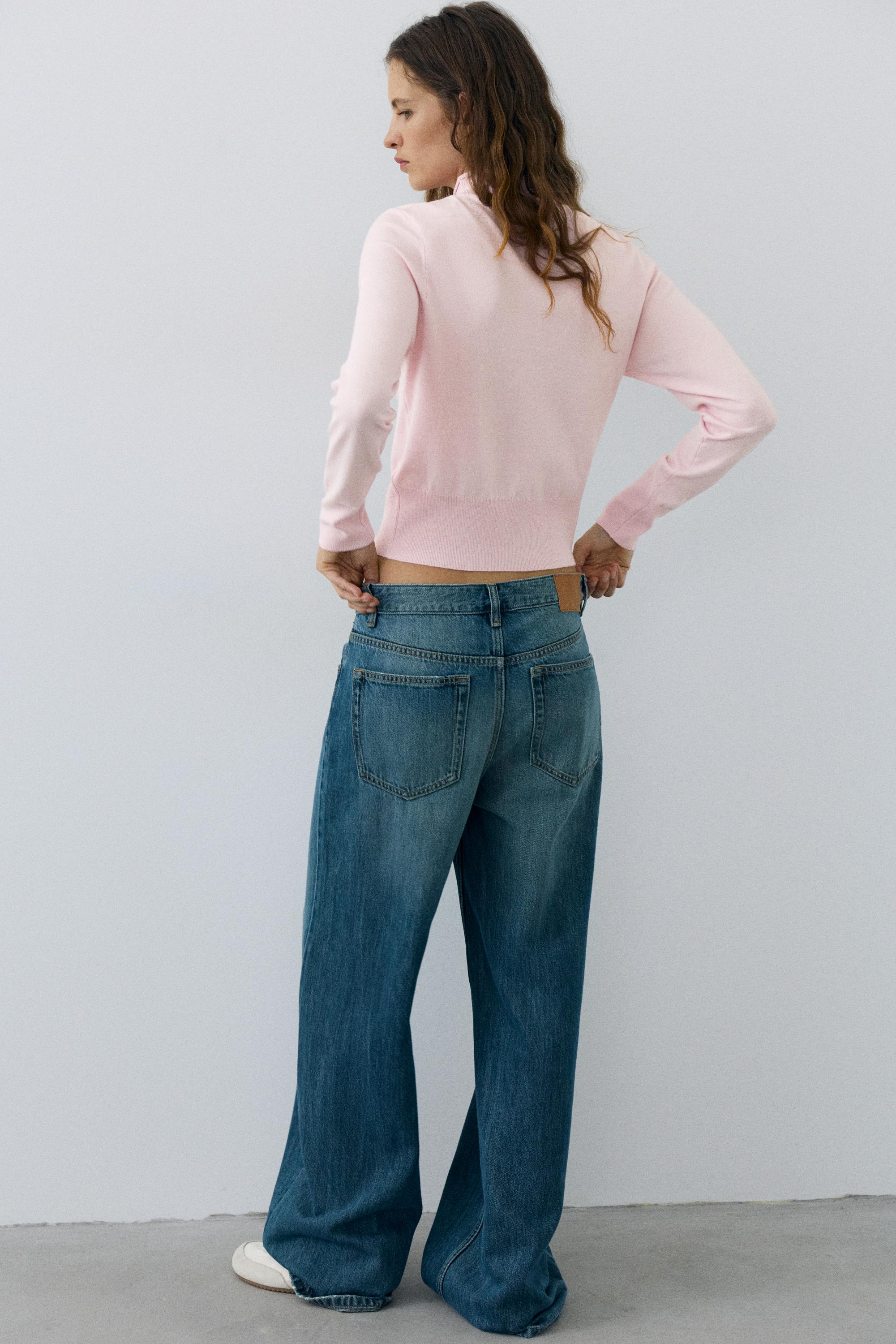 High-neck cardigan — Dusty pink