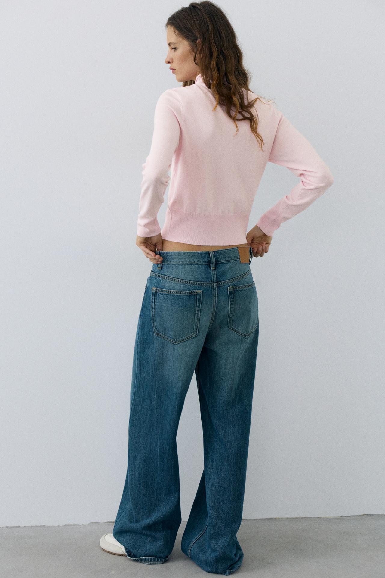 High-neck cardigan — Dusty pink