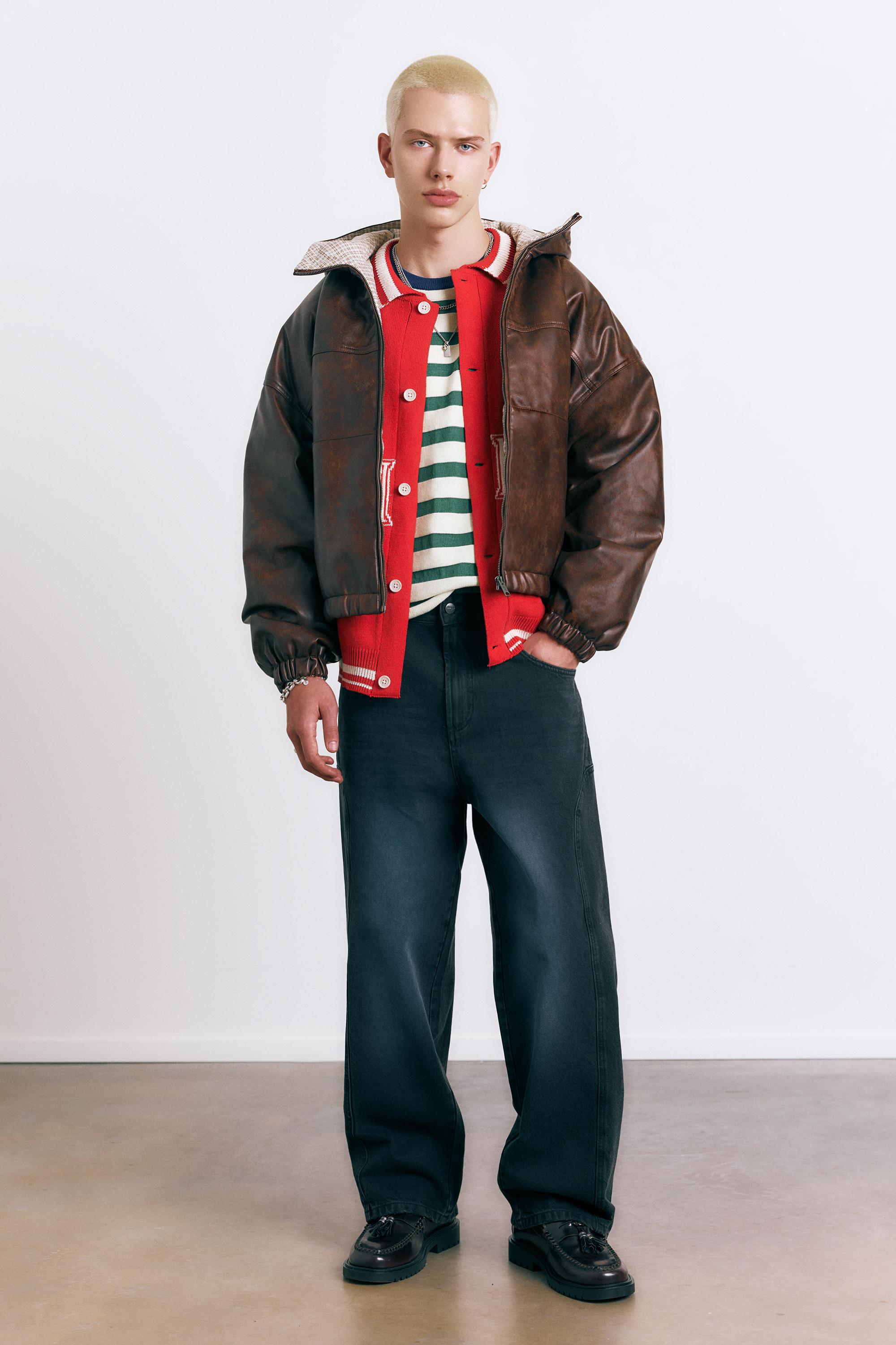 Eskitme suni deri ceket - Görsel 20