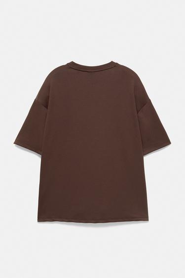 Boxy-fit short sleeve T-shirt — Brown 4