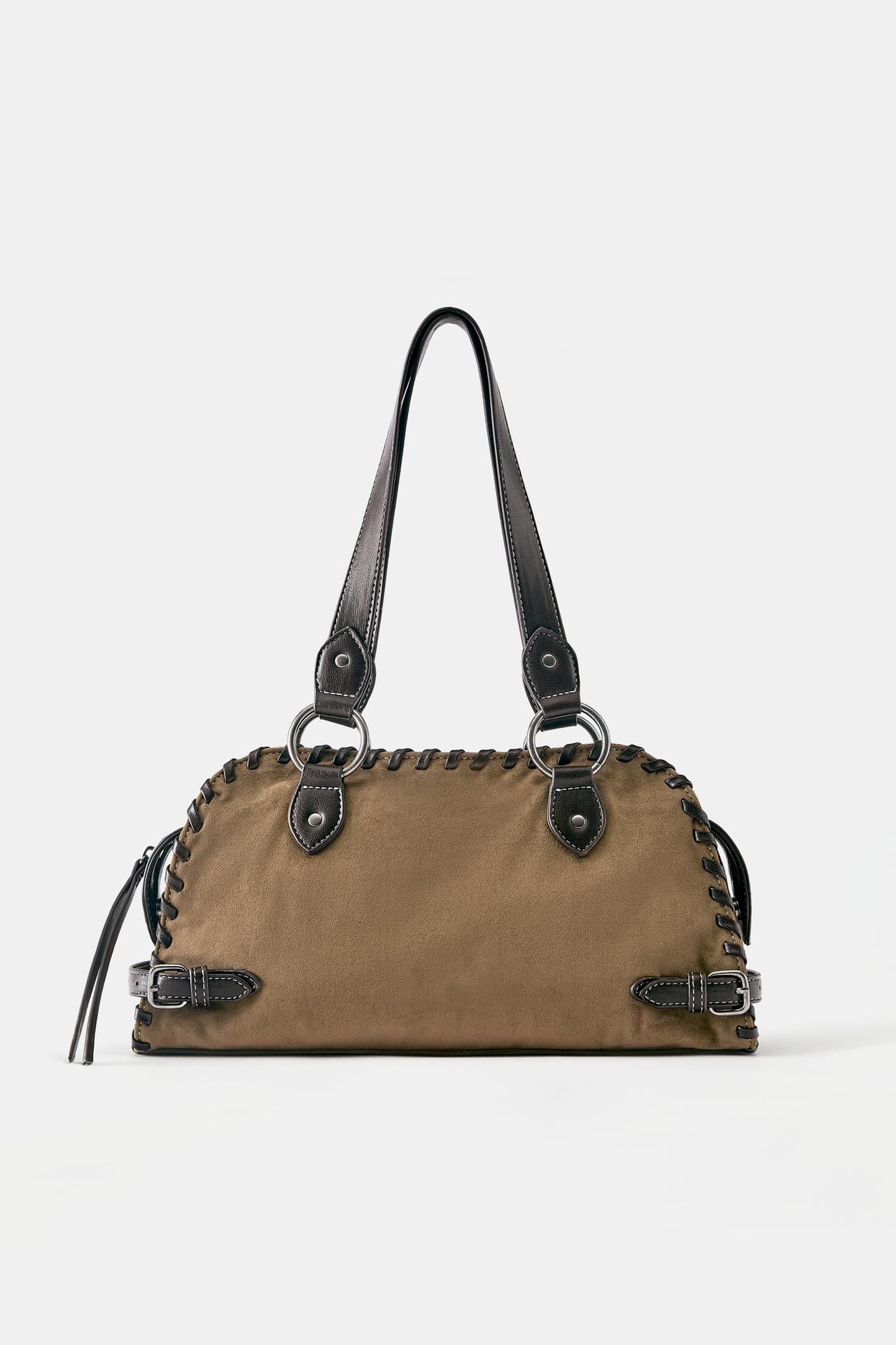 Contrast shoulder bag — Camel