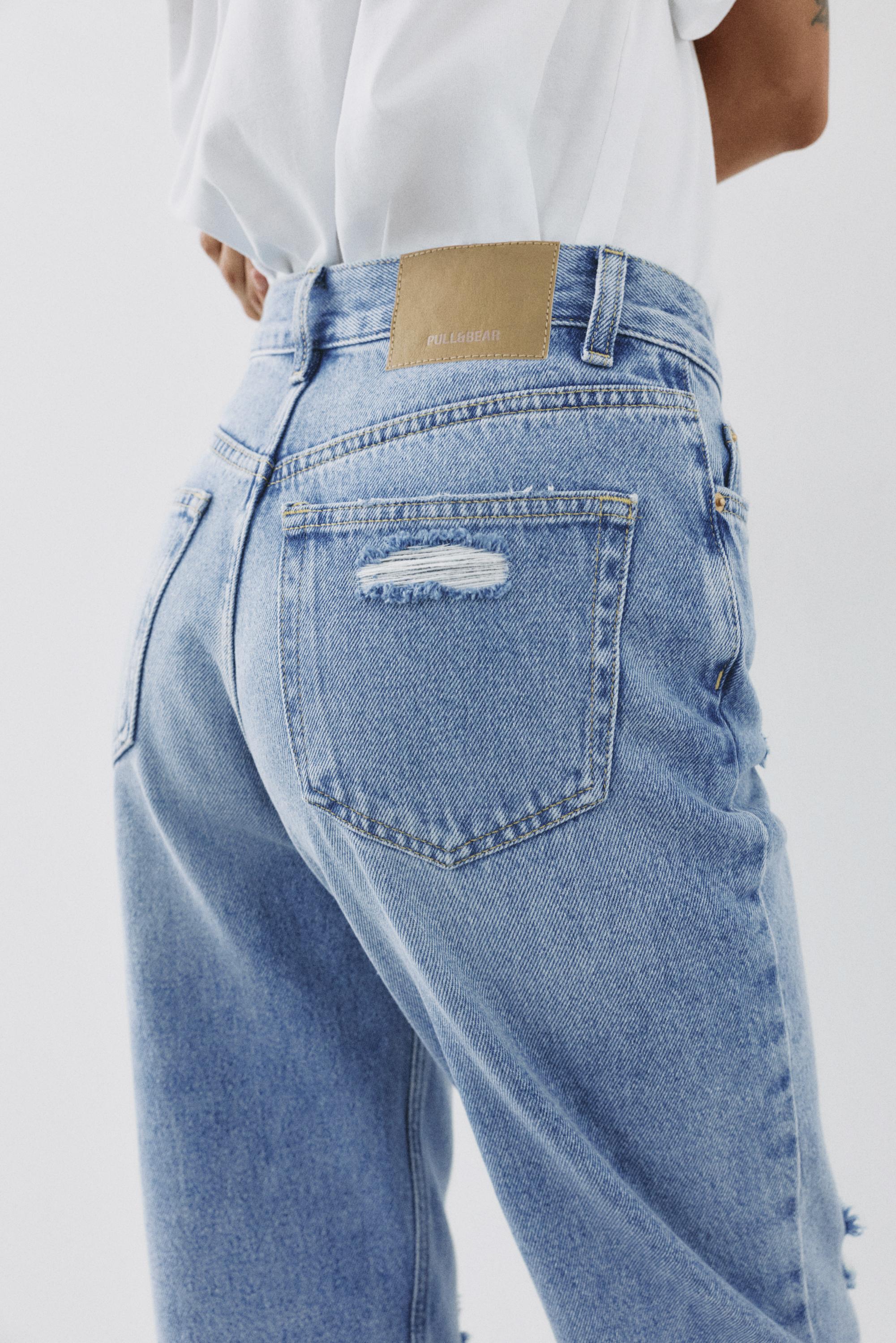 Ripped mom fit jeans — Indigo