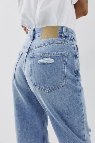 Ripped mom fit jeans — Indigo 4