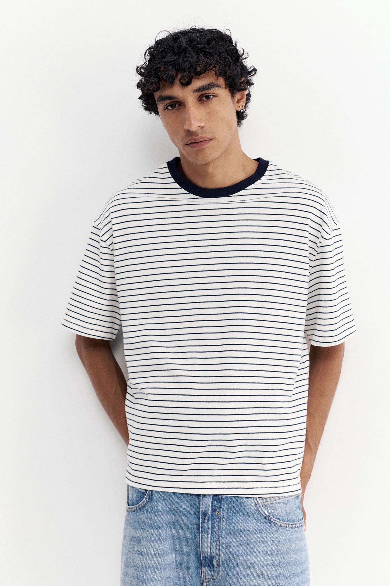 Premium short sleeve T-shirt — Blue/White