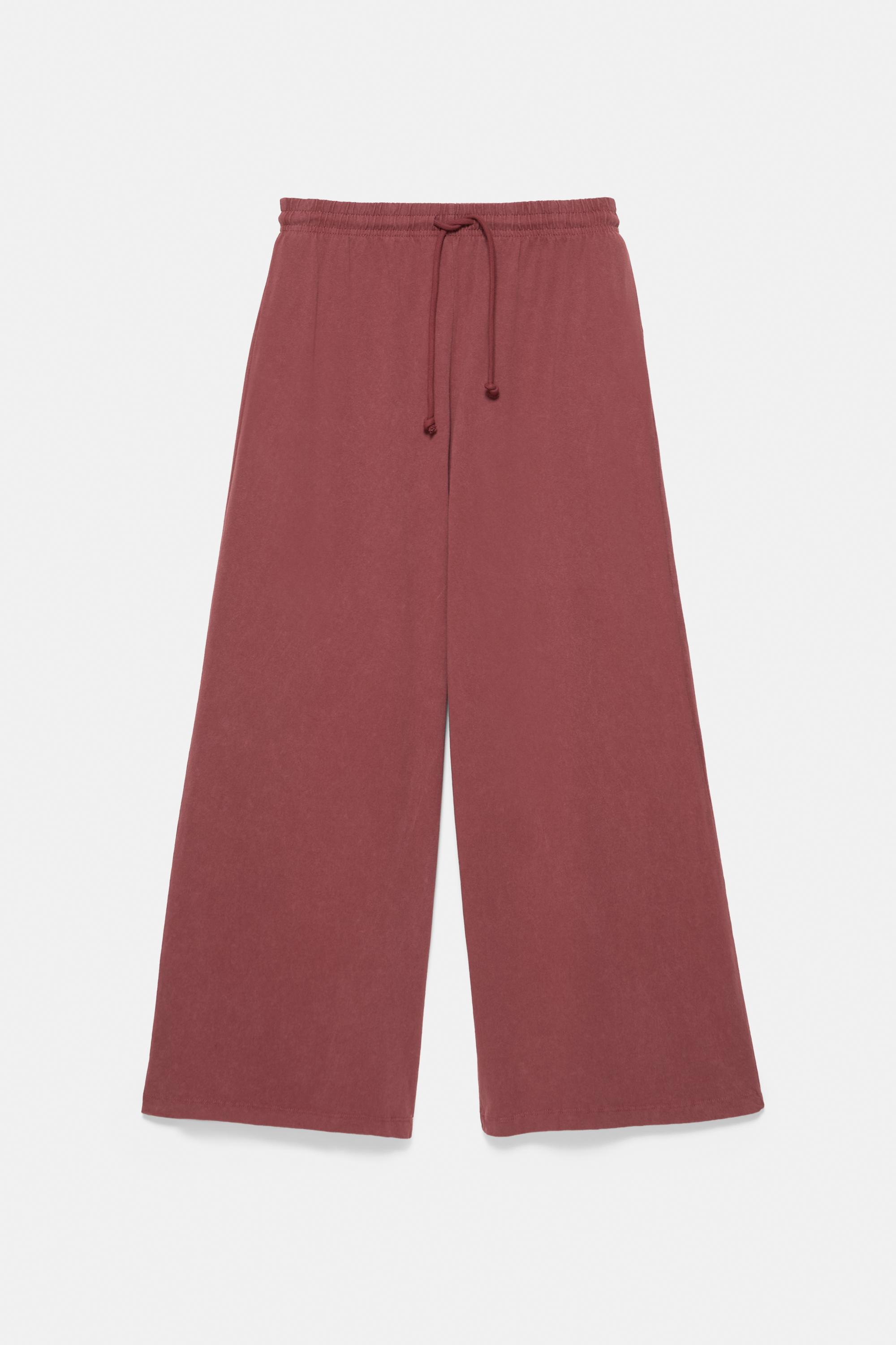 Wide-leg star trousers — Maroon