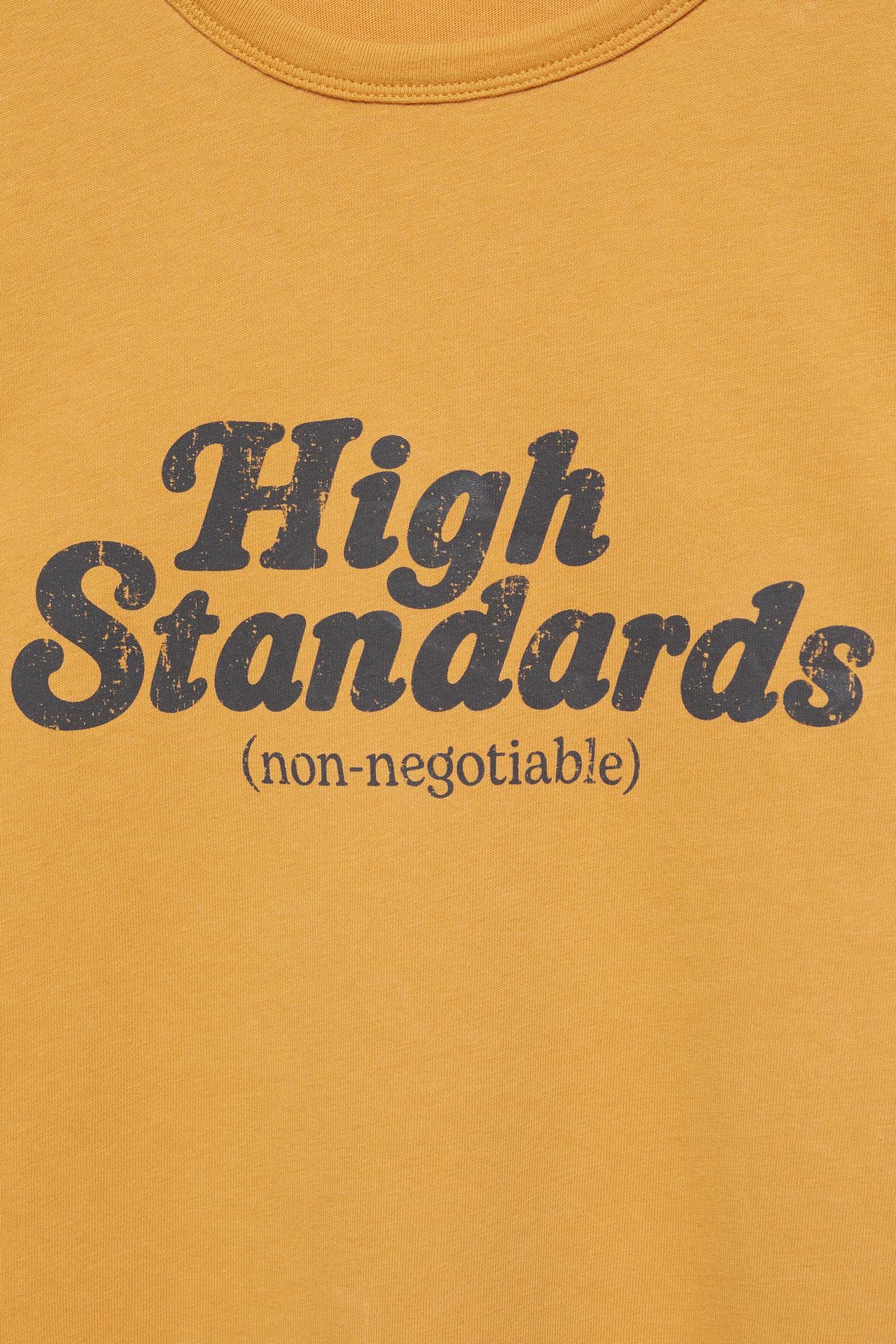 High Standards graphic T-shirt — Mustard