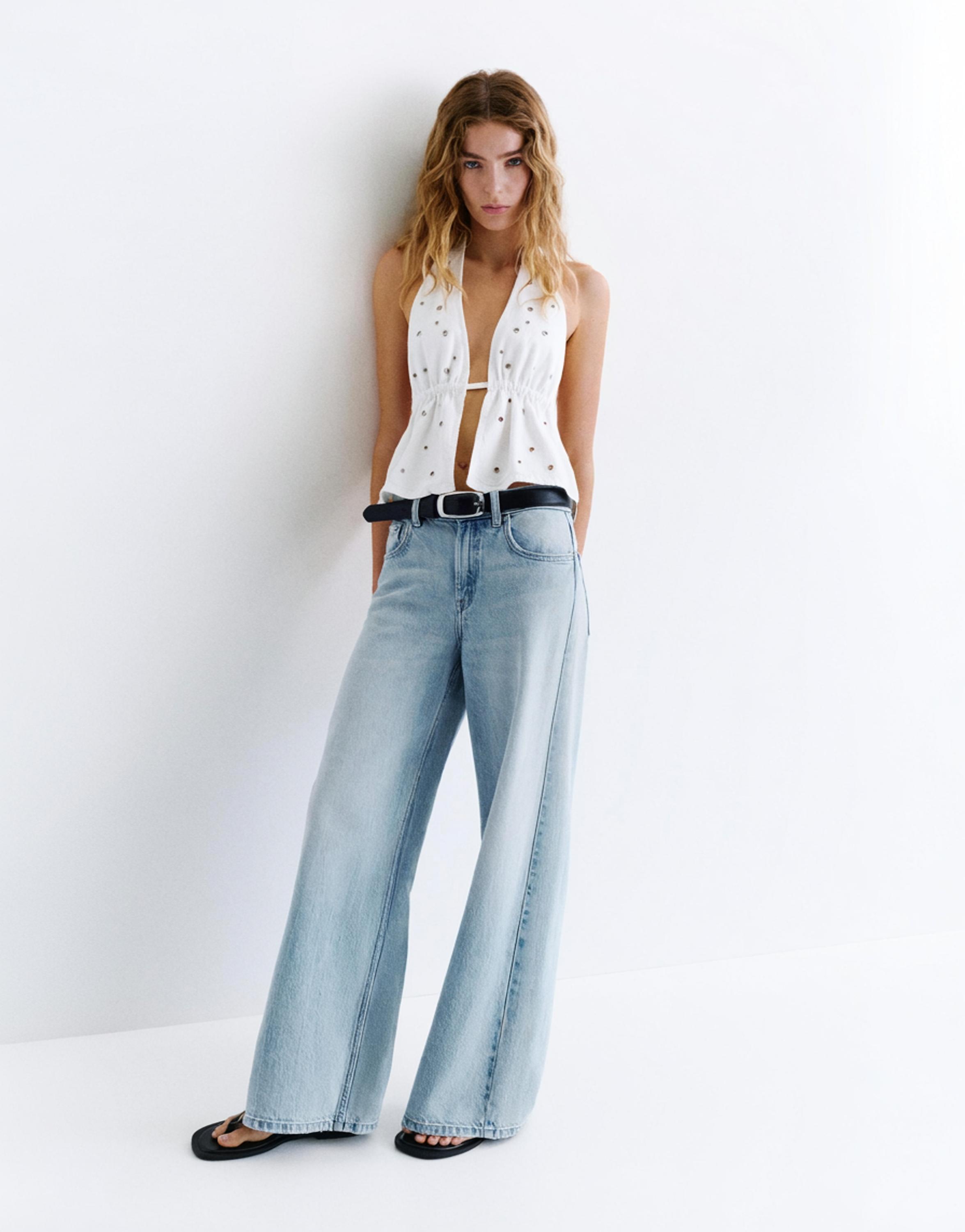 Oversize baggy jeans — Sky blue