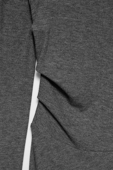 Short ruched soft-touch dress — Grey marl 7