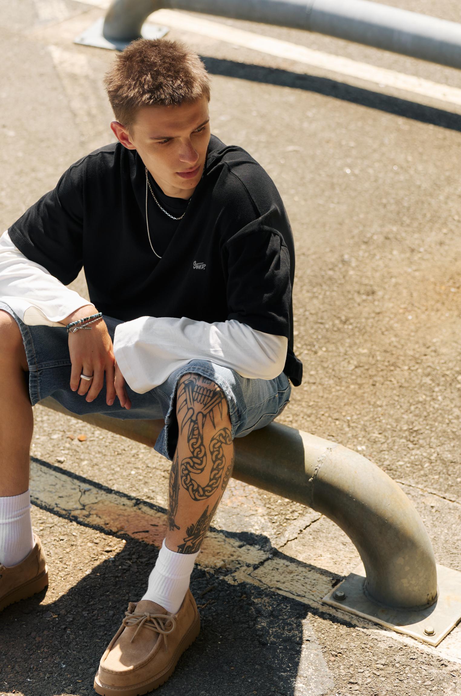 Double sleeve T-shirt — Black