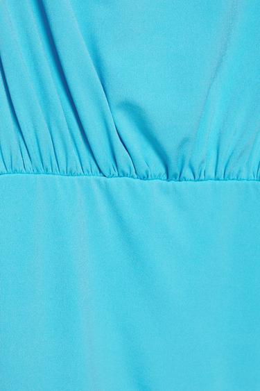 Short asymmetric dress — Turquoise 8