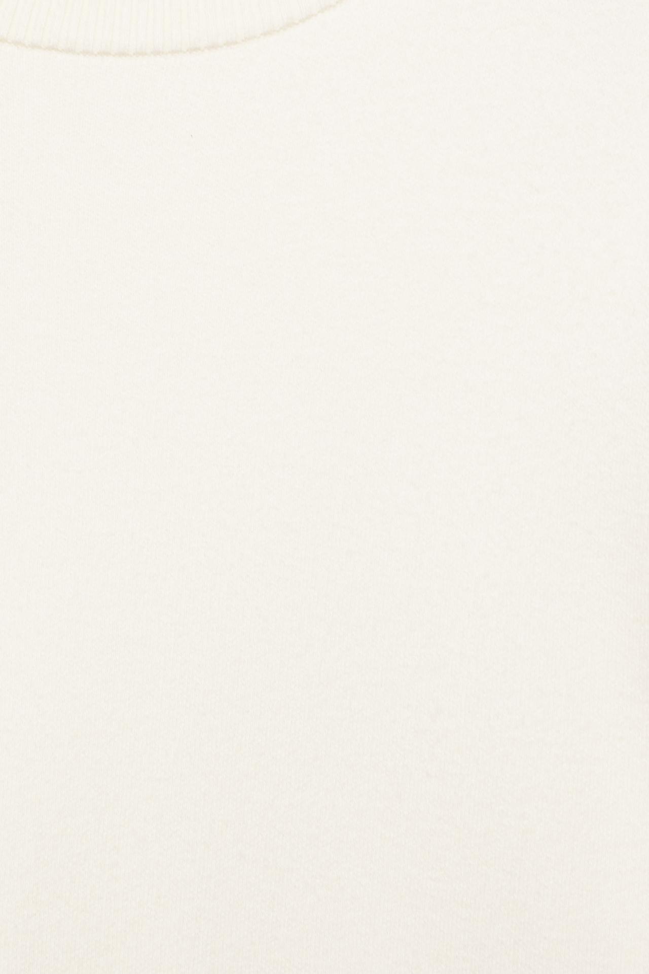 Soft-touch round neck jumper — Ecru/Beige