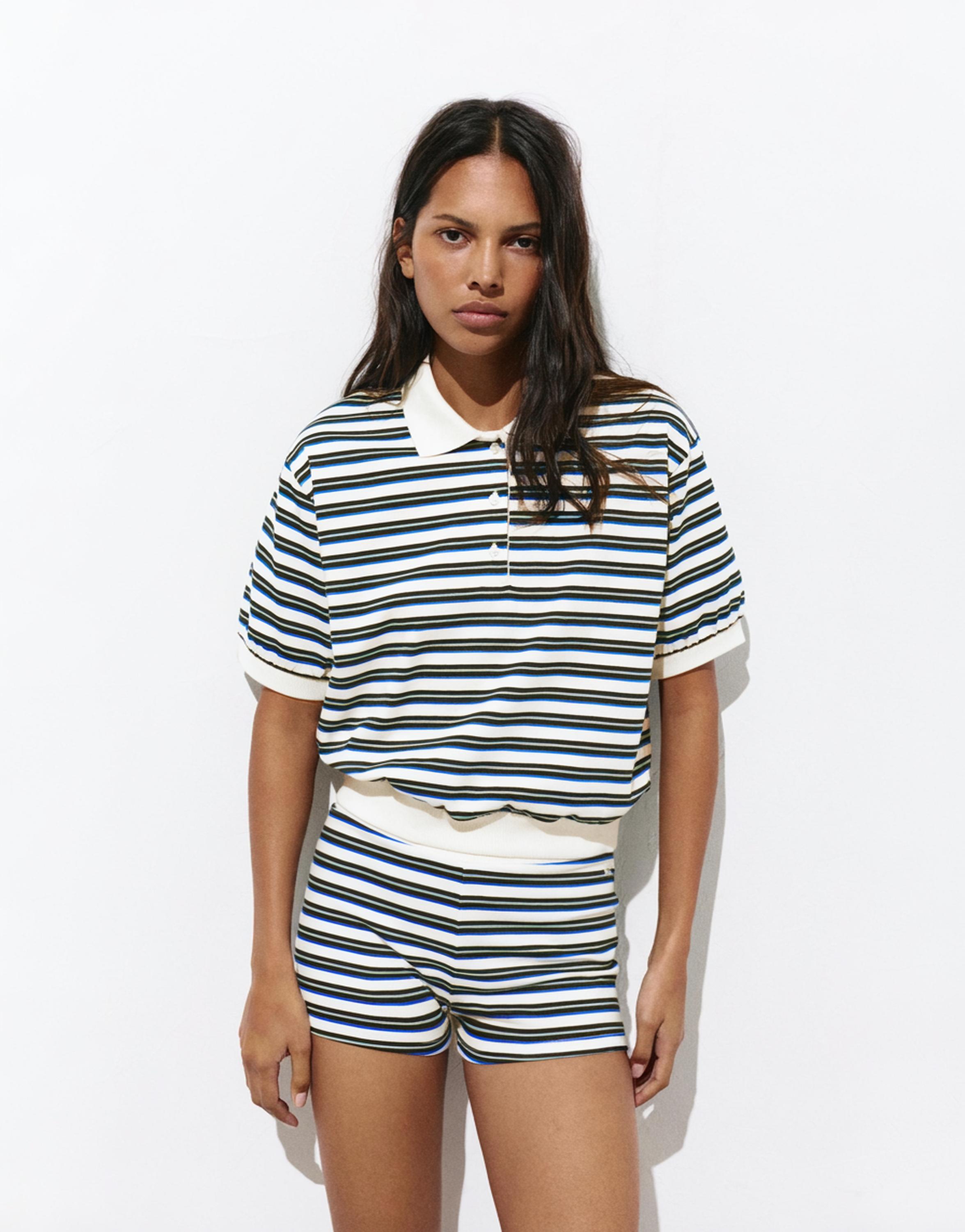 Çizgili polo t-shirt - Görsel 8