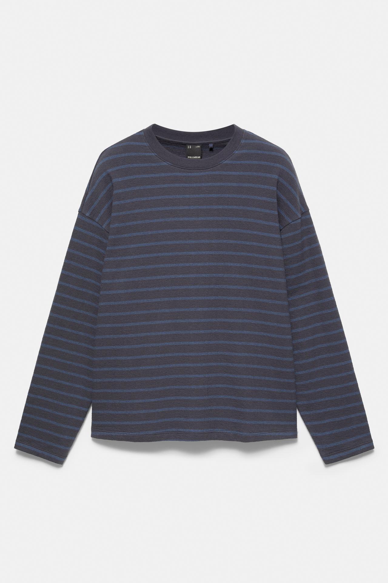Long sleeve striped T-shirt — Navy