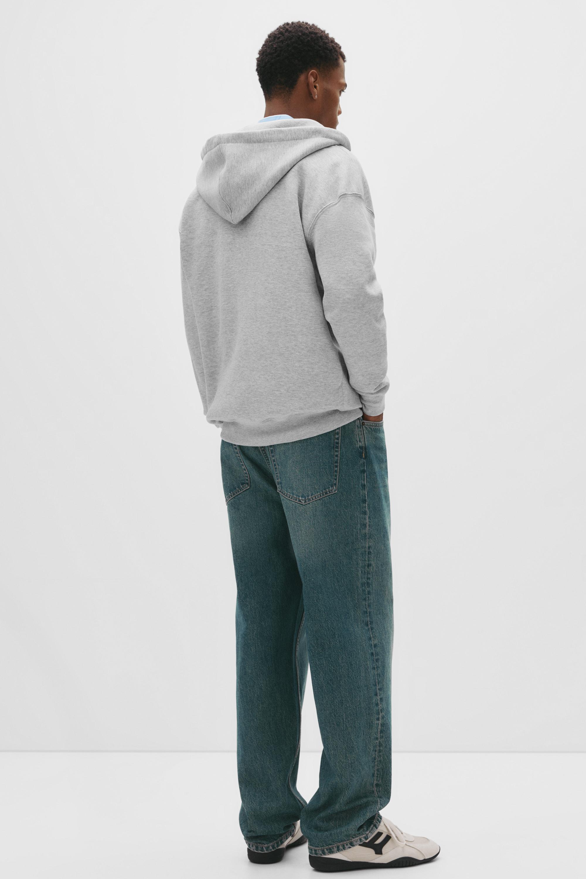 Basic kapüşonlu fermuarlı sweatshirt - Görsel 21