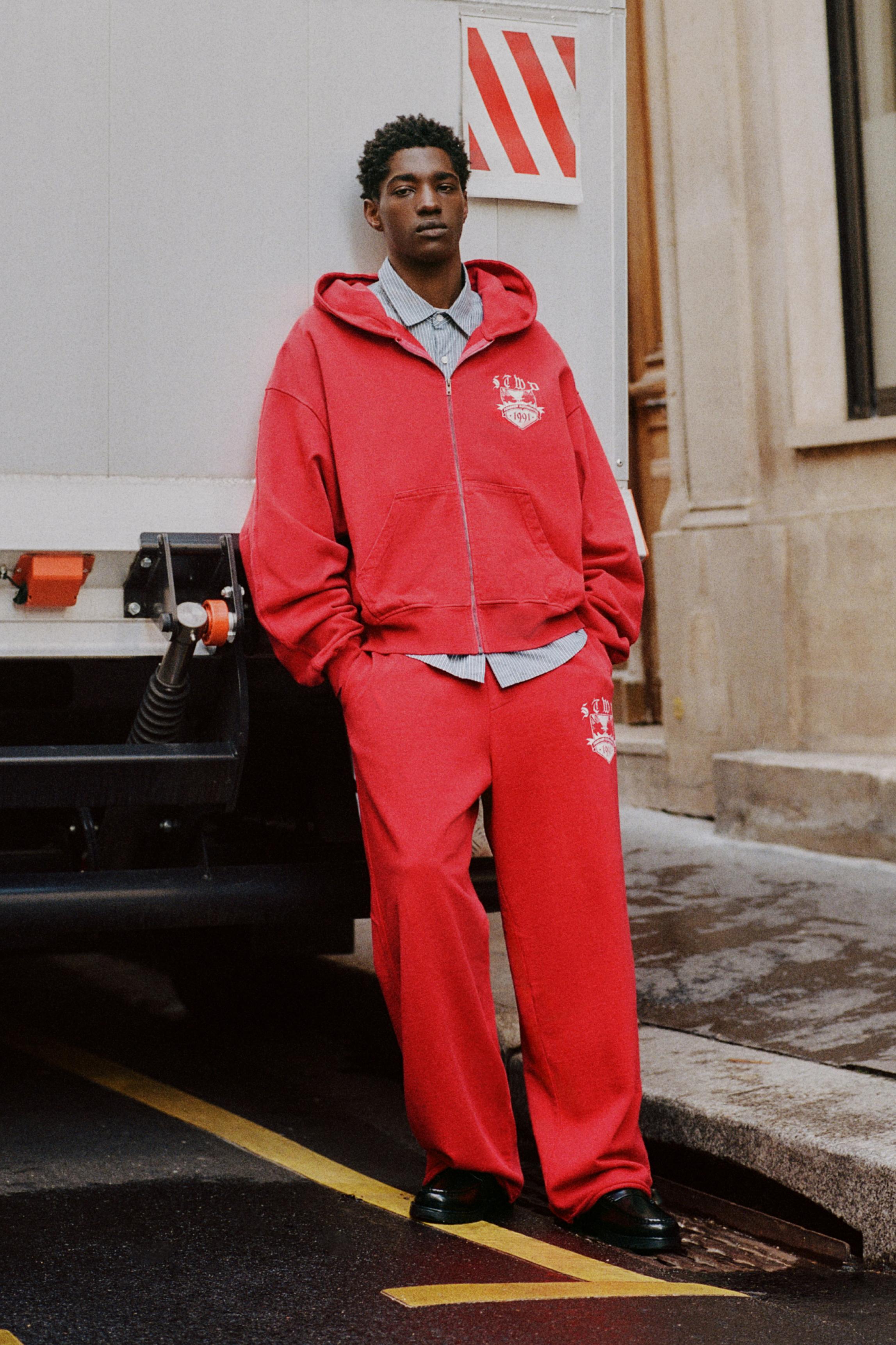 STWD varsity tracksuit trousers — Red