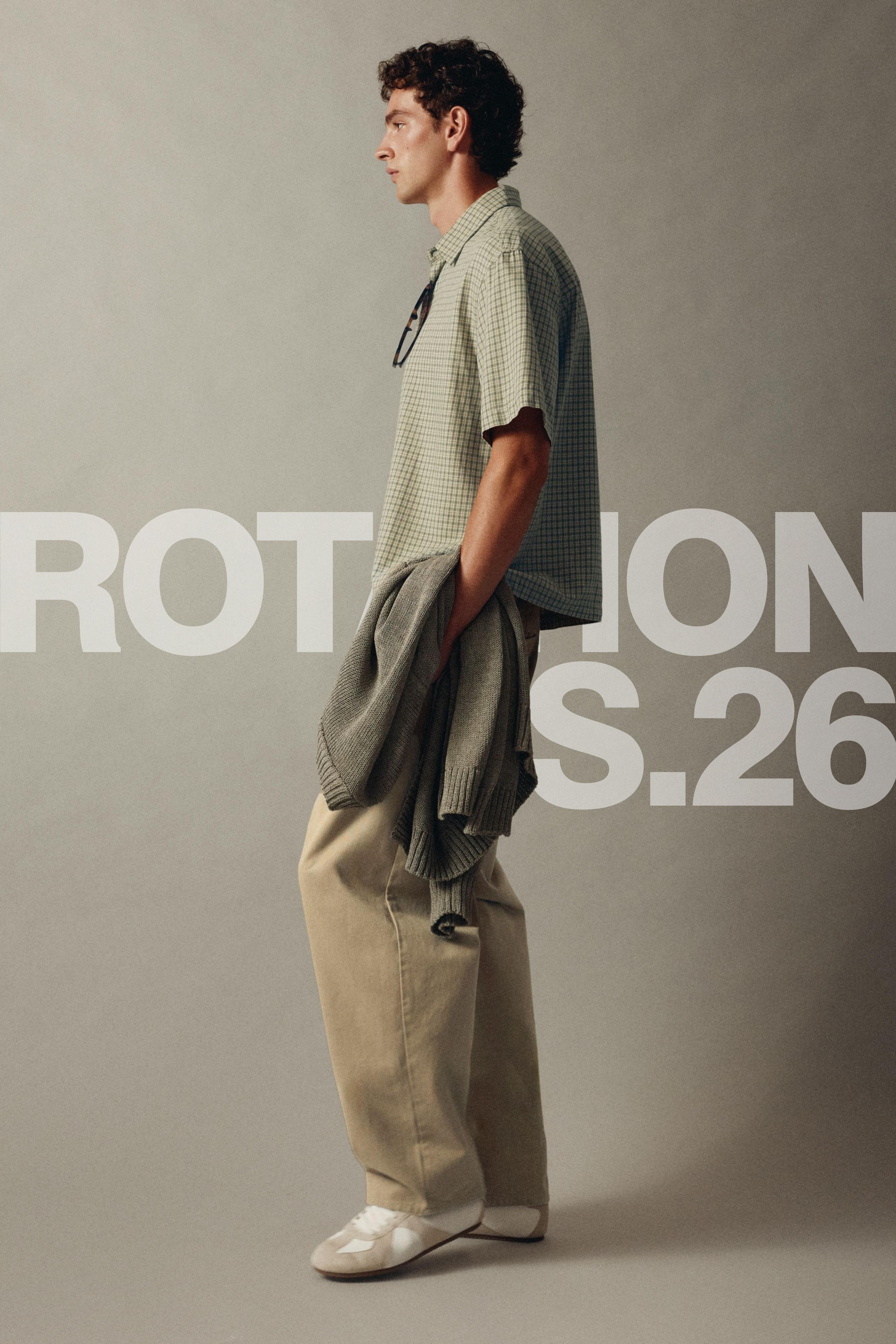 Short sleeve check shirt — Green/Ecru