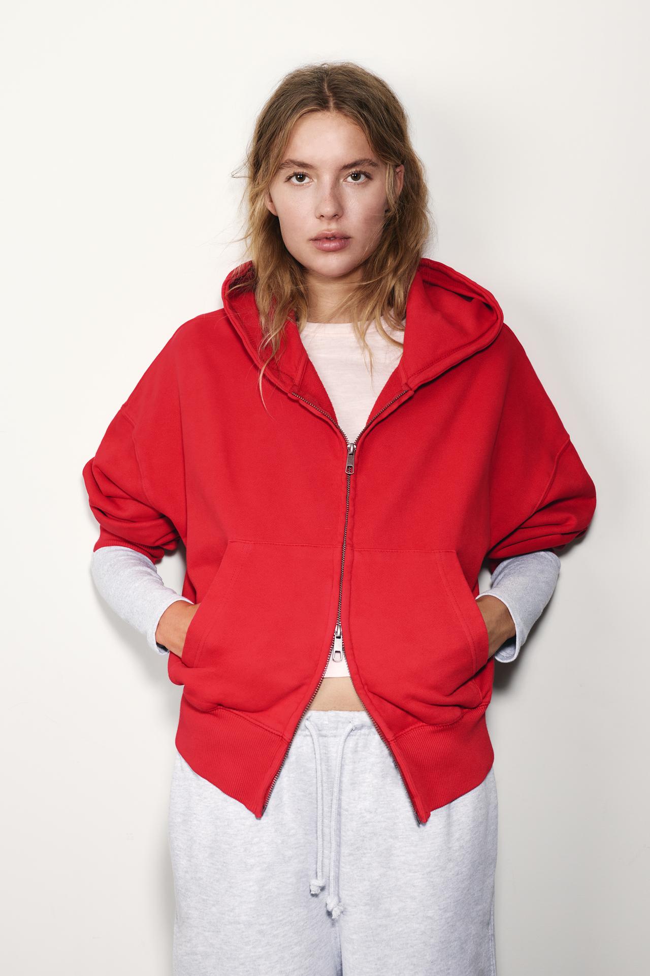 Hoodie with zipper — Red