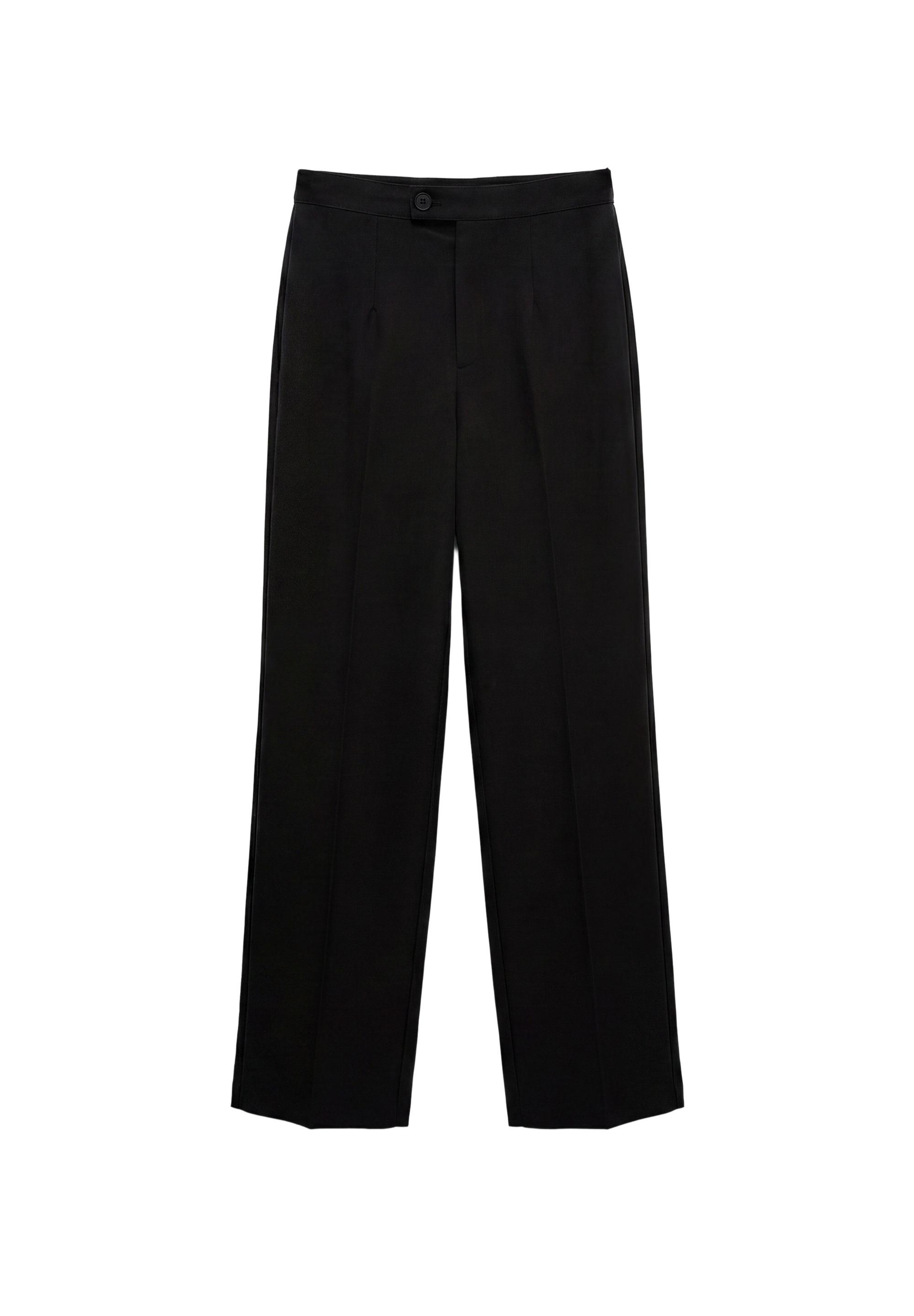 Straight-leg darted trousers — Black