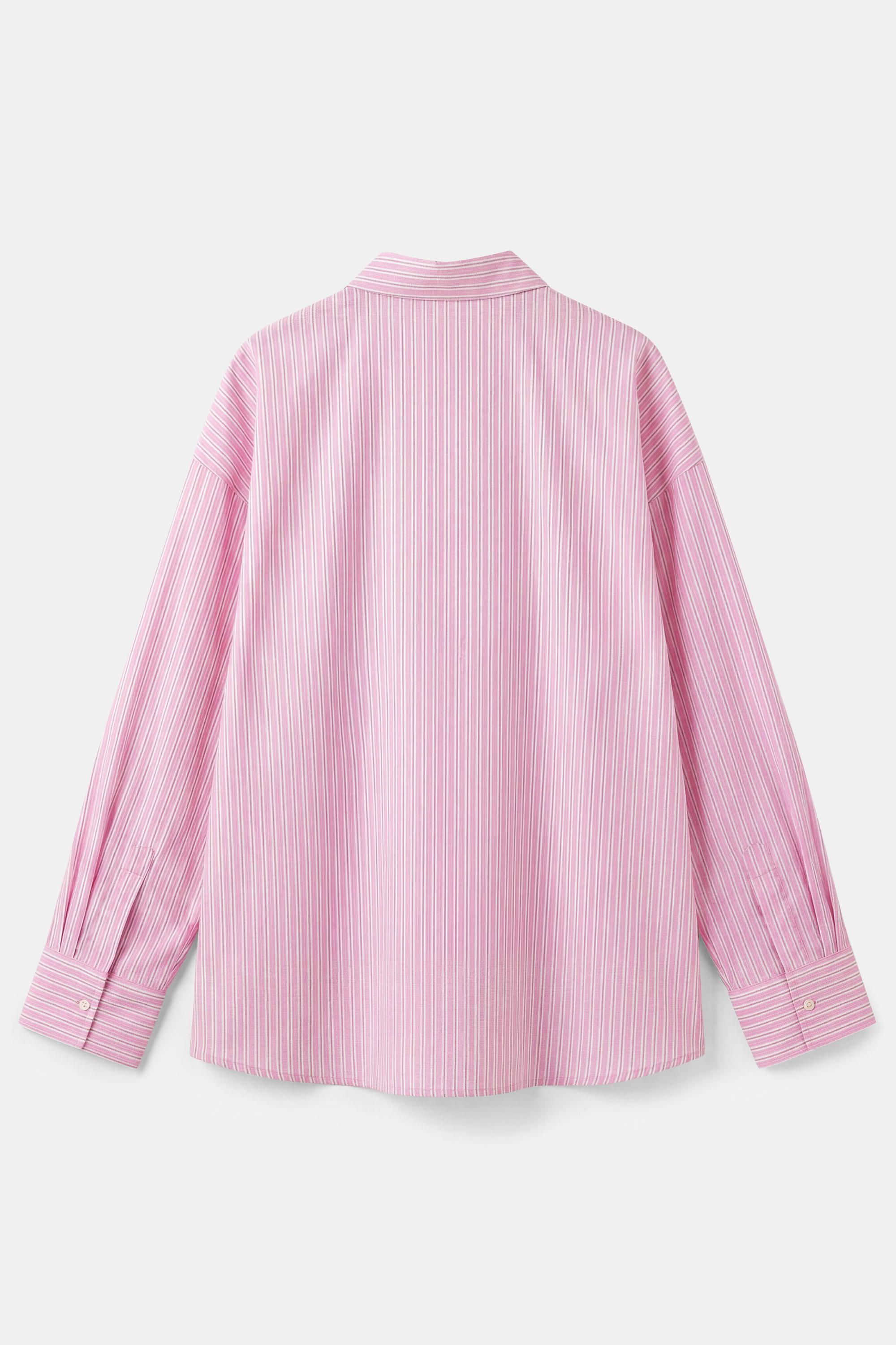 Striped oversized shirt — Pink (alternate view)