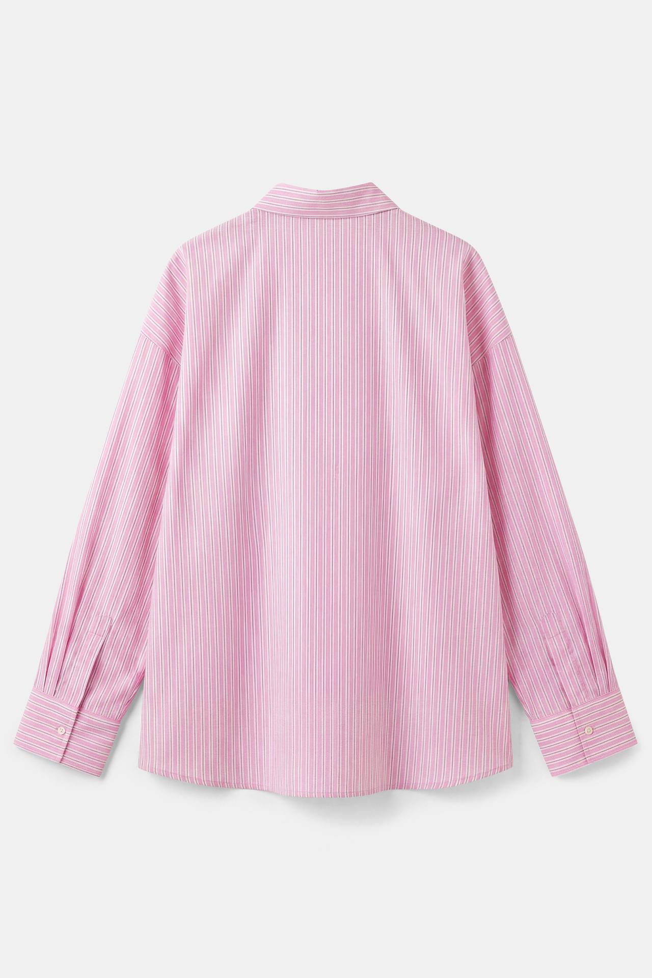 Striped oversized shirt — Pink