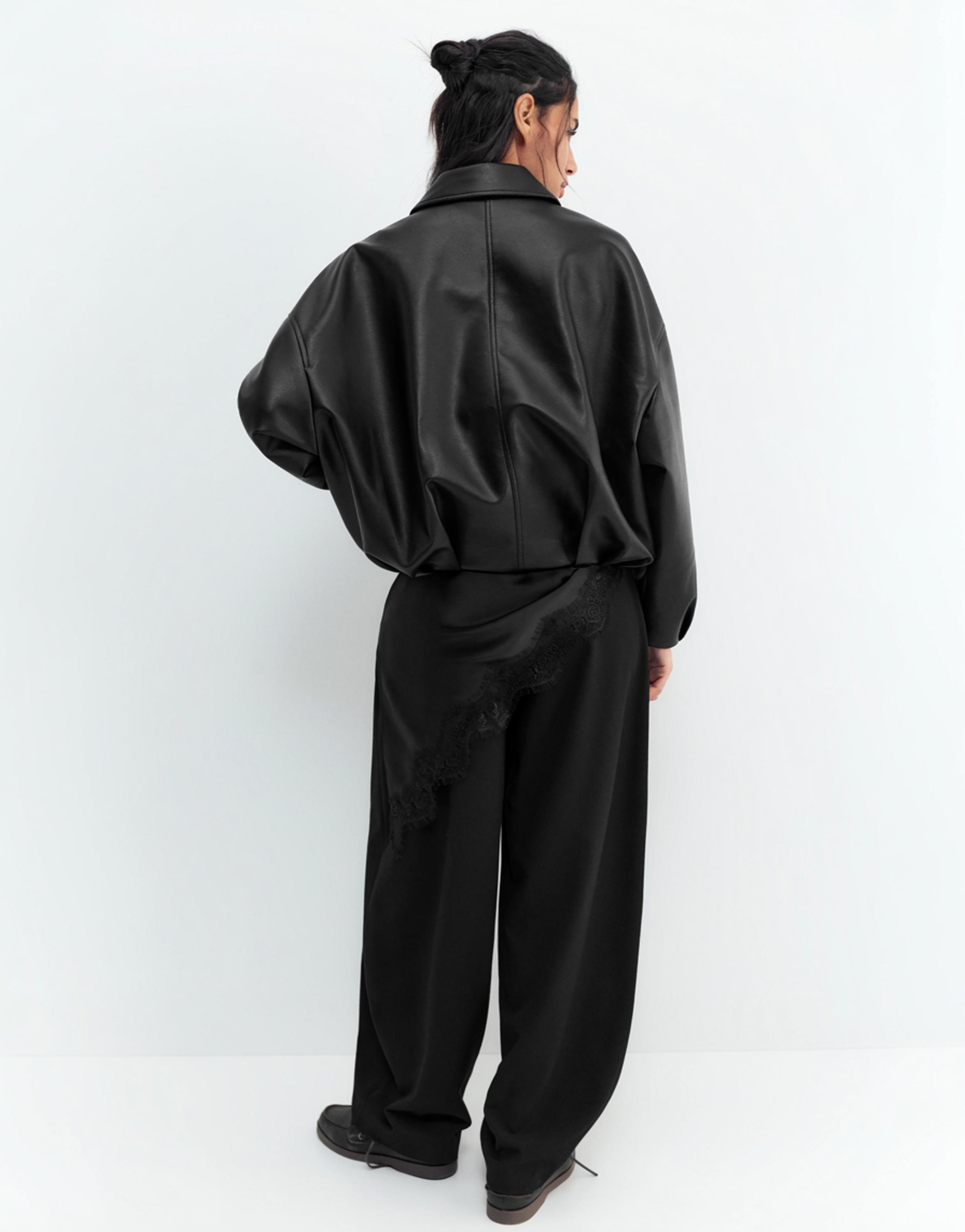 Suni deri balon ceket - Görsel 13