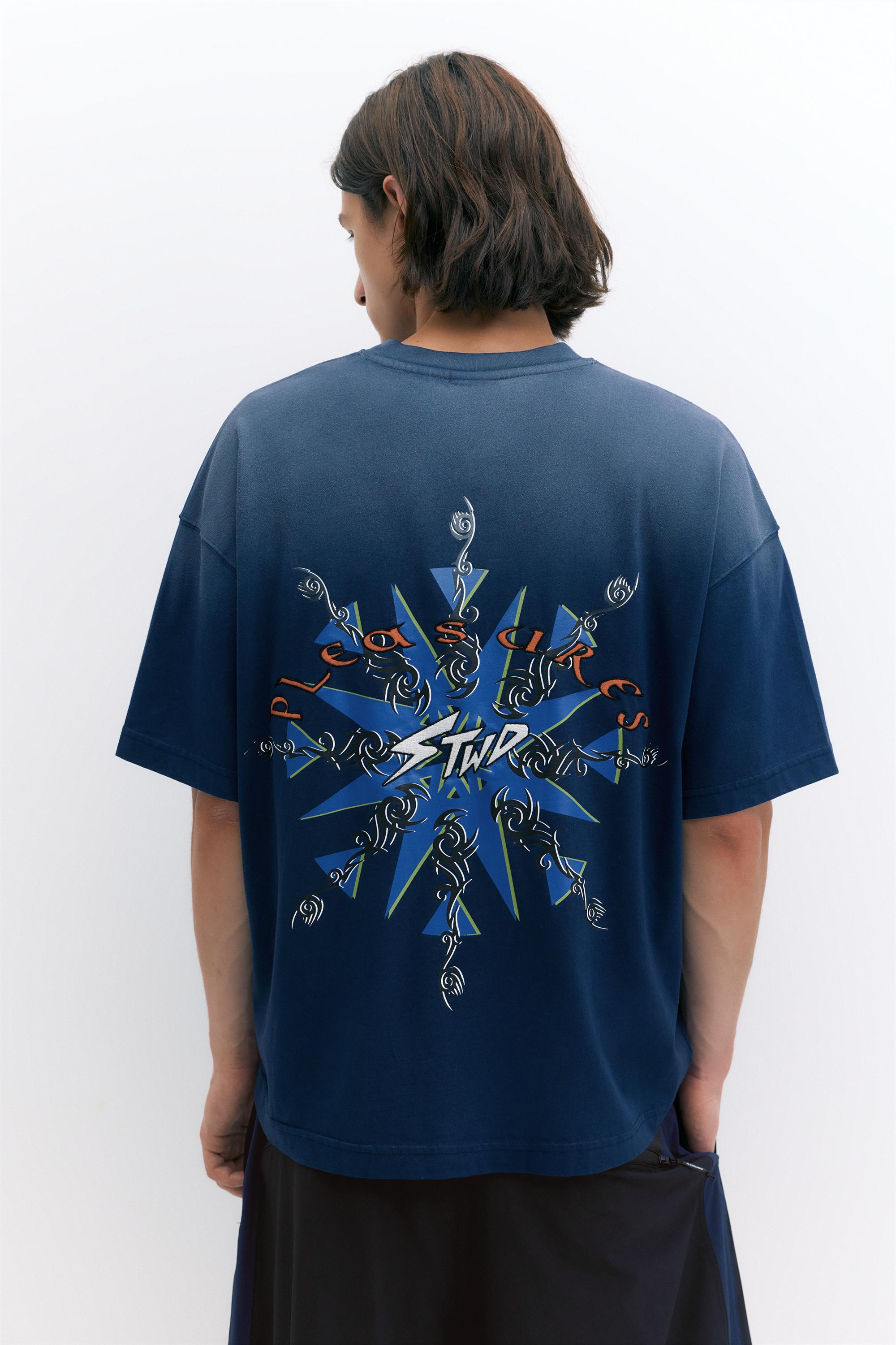 Pleasures x STWD boxy T-shirt — Dark blue