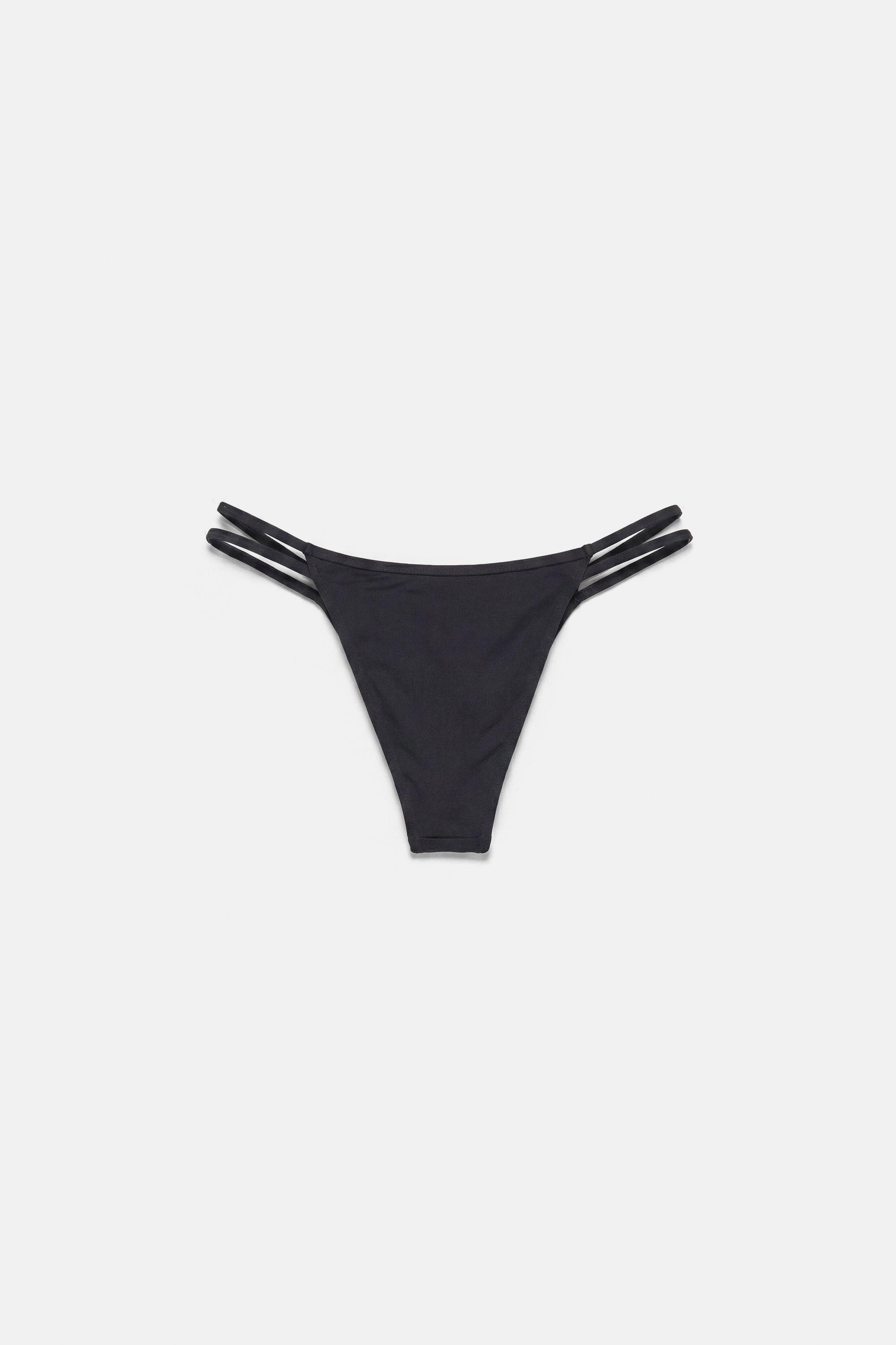 Double-effect bikini bottoms — Black