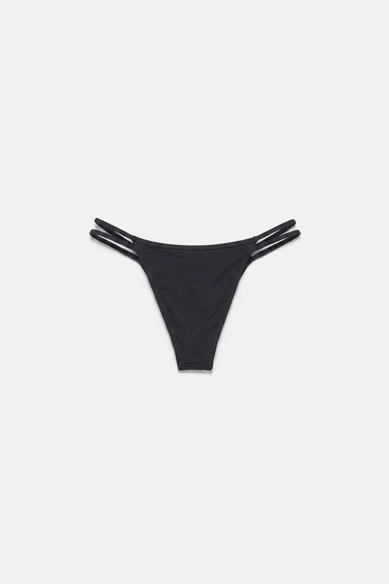 Double-effect bikini bottoms — Black
