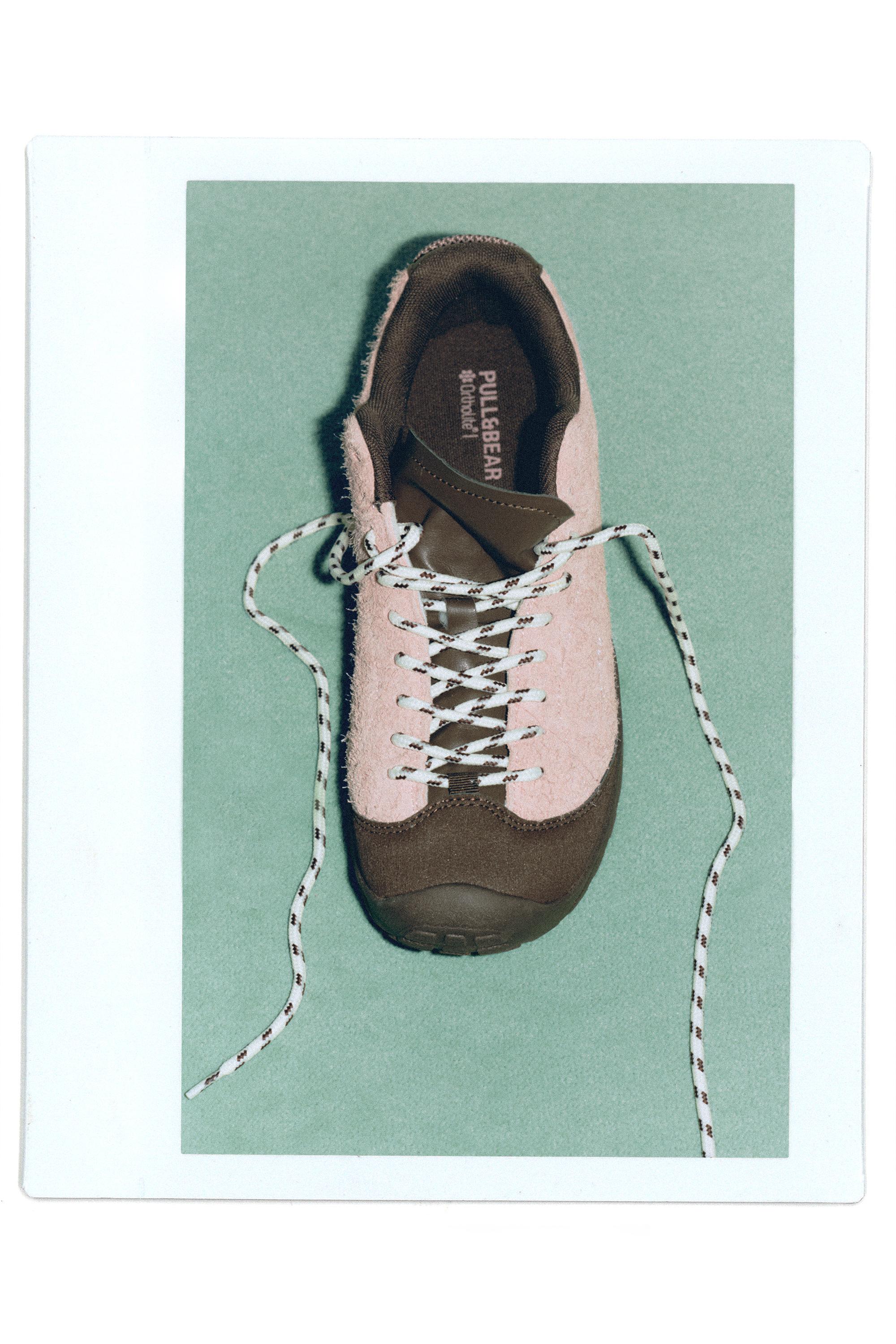 Leather trekking trainers — Pink