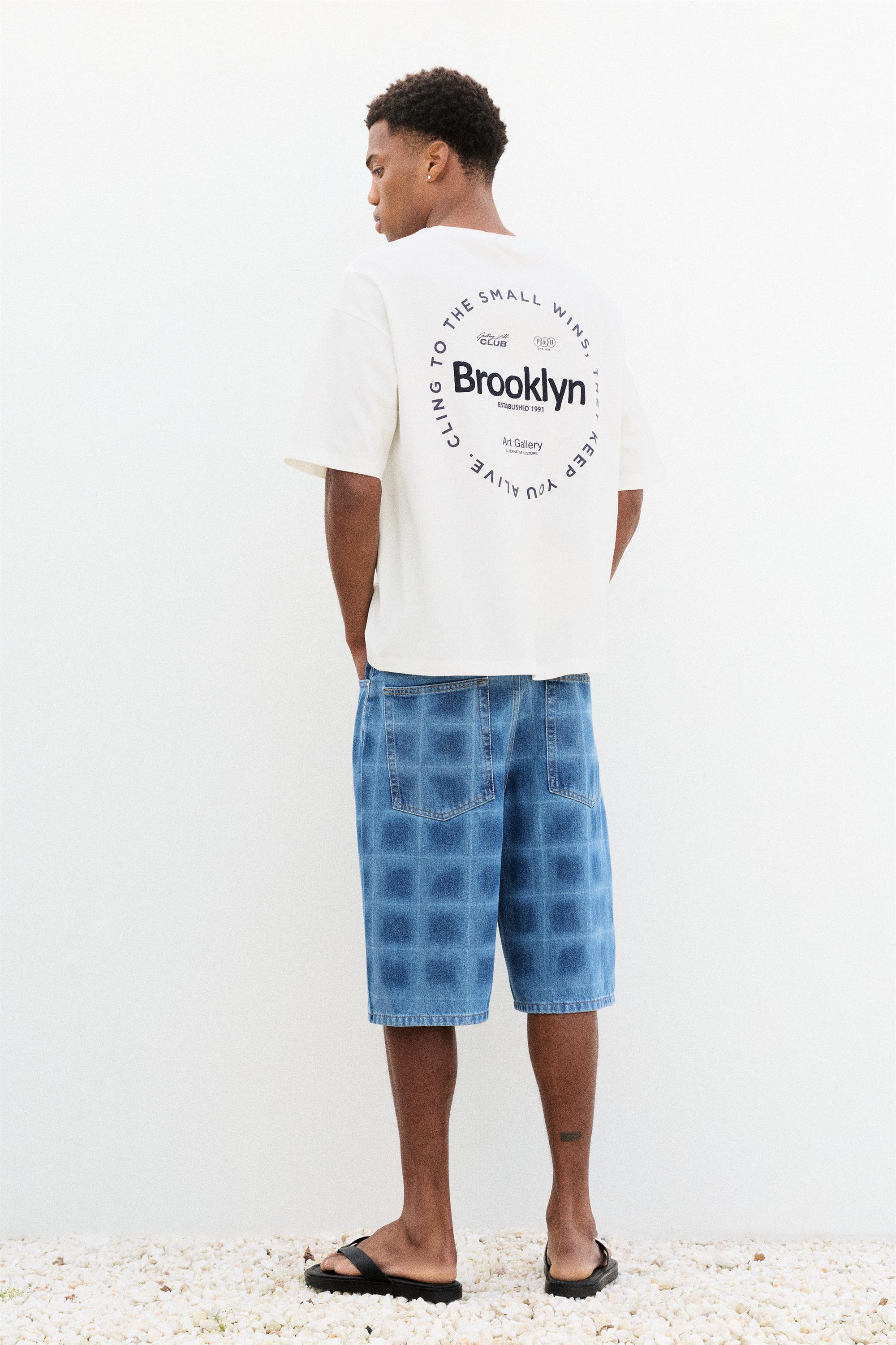 Brooklyn grafik baskılı relaxed tişört - Görsel 8
