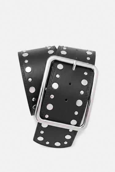 Wide studded belt — Black 3
