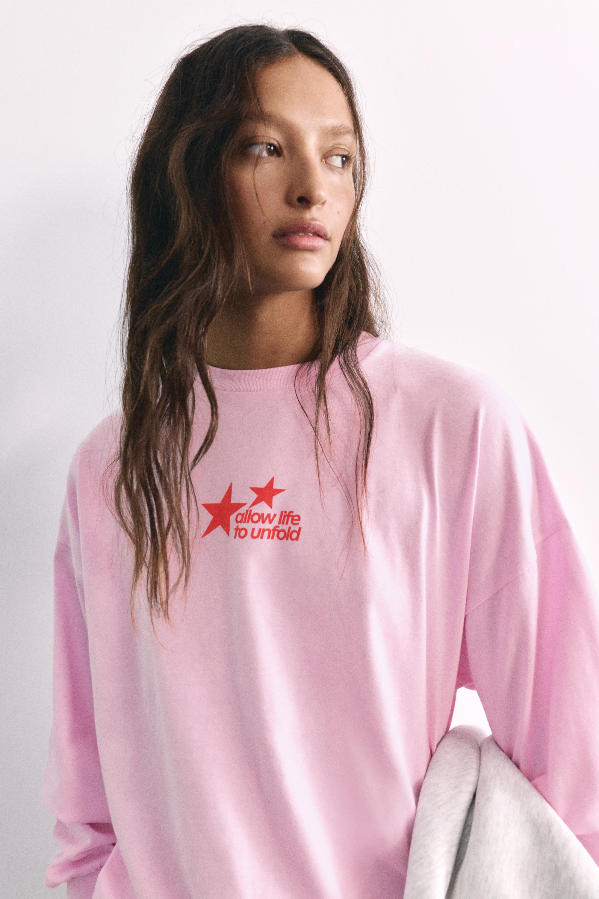 Oversize star graphic T-shirt — Pink