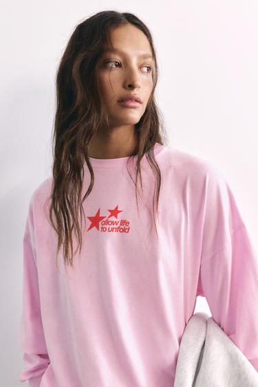 Oversize star graphic T-shirt — Pink 3