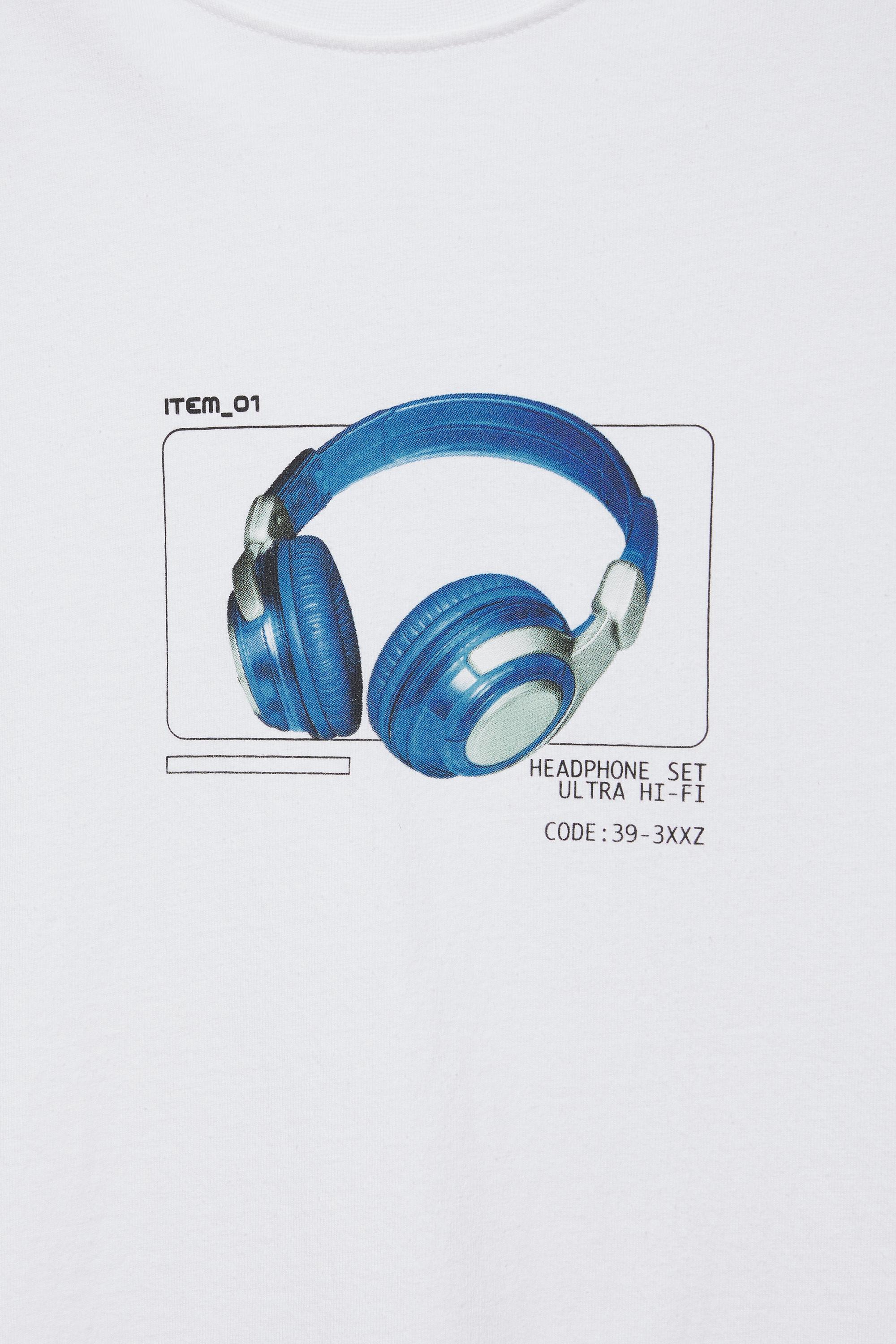 STWD T-shirt with headphones graphic — Off white