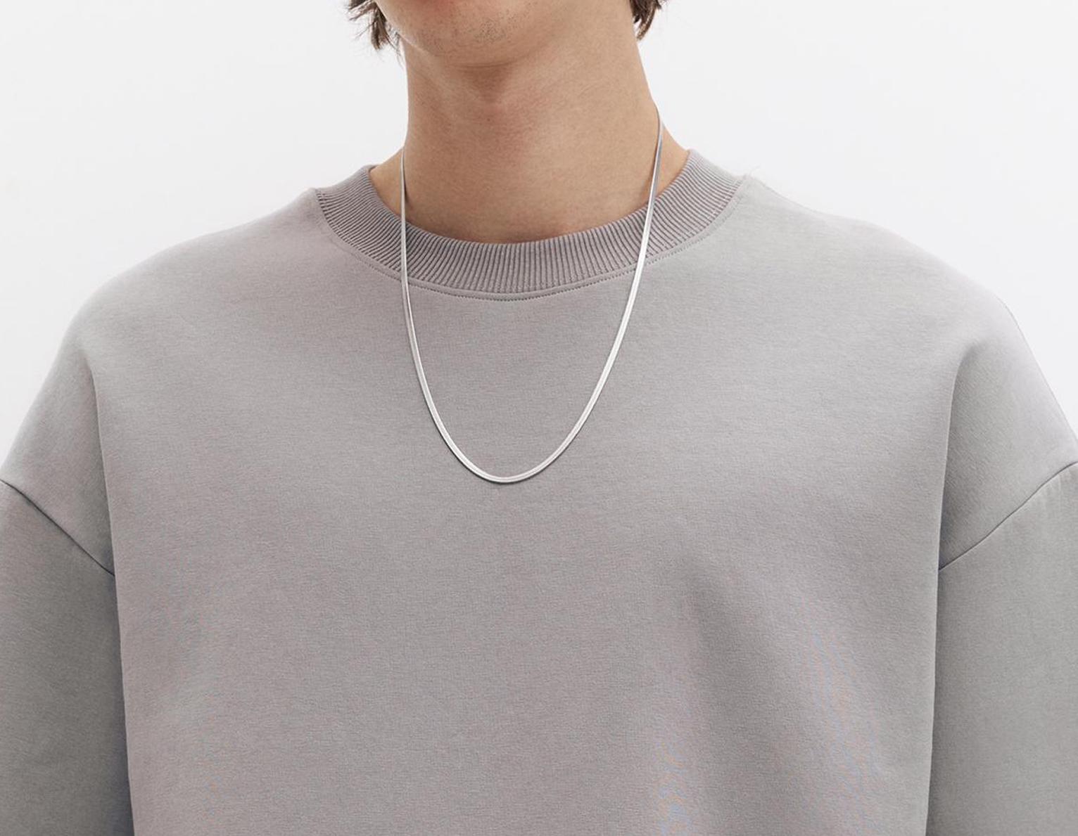 Interlock short sleeve sweatshirt — Grey marl