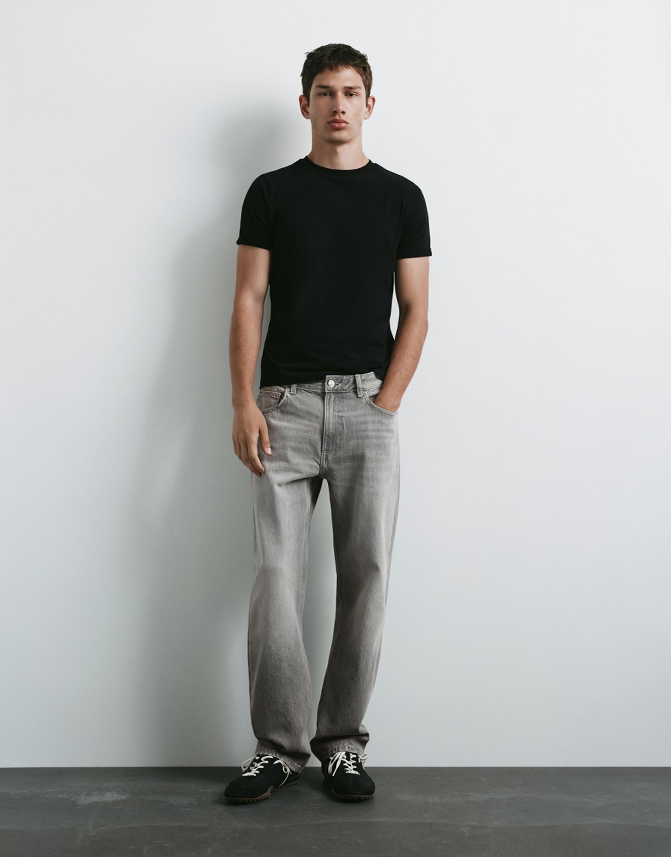 Straight-leg jeans — Dark grey