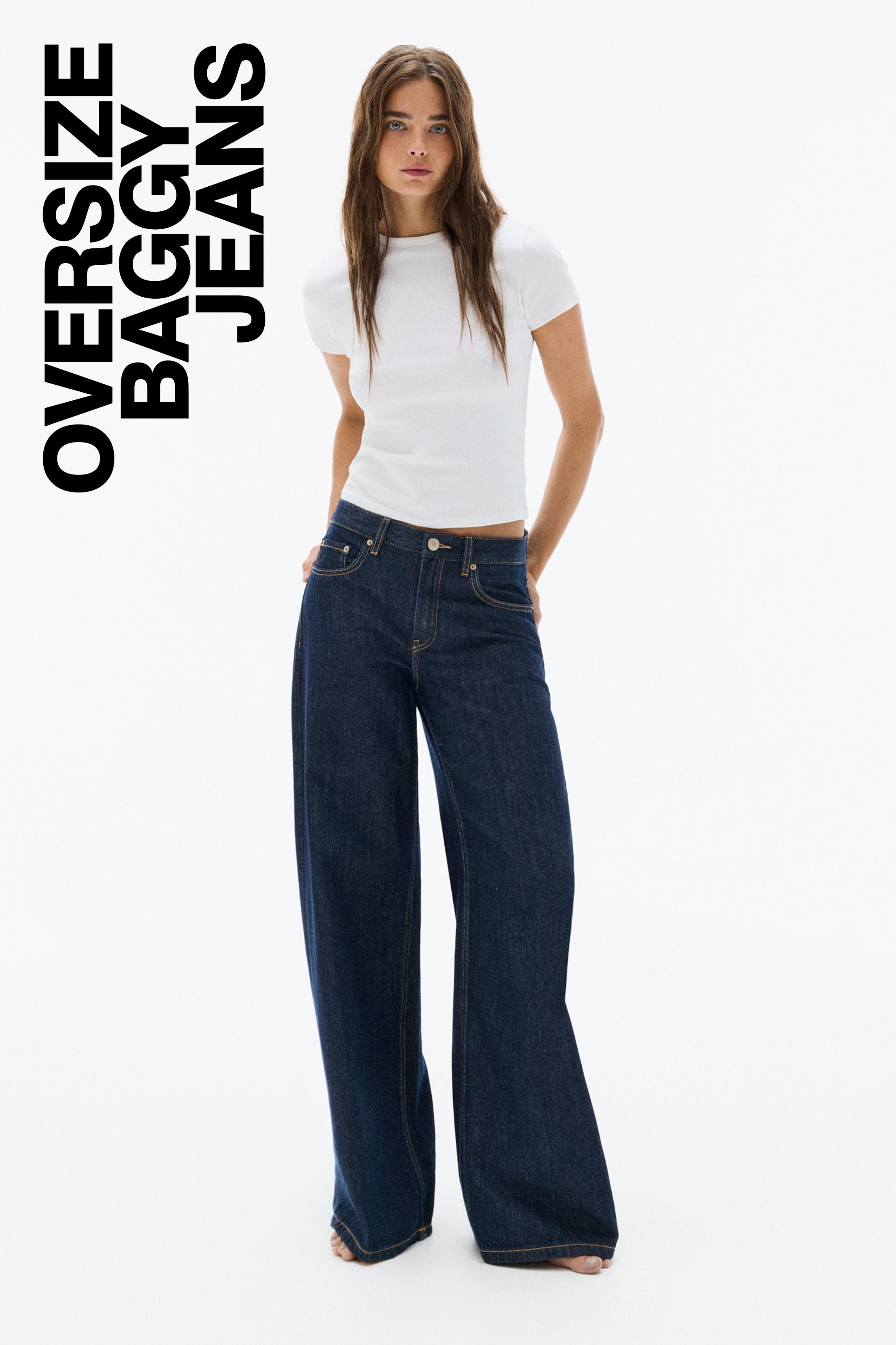 Oversize baggy jeans — Ink blue