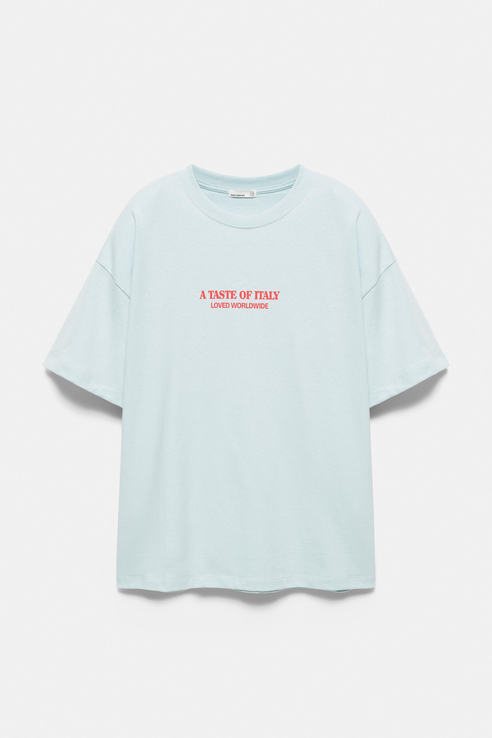 Oversize tomato graphic T-shirt — Pale turquoise
