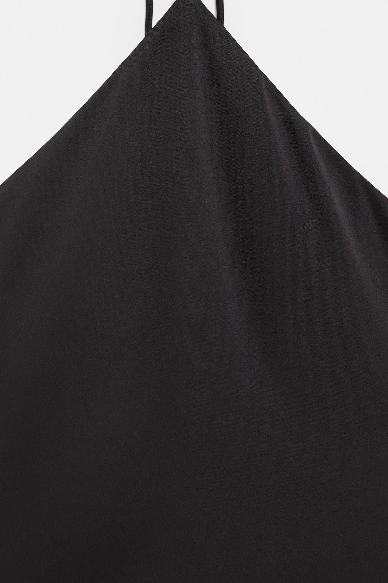 Satin halter top — Black