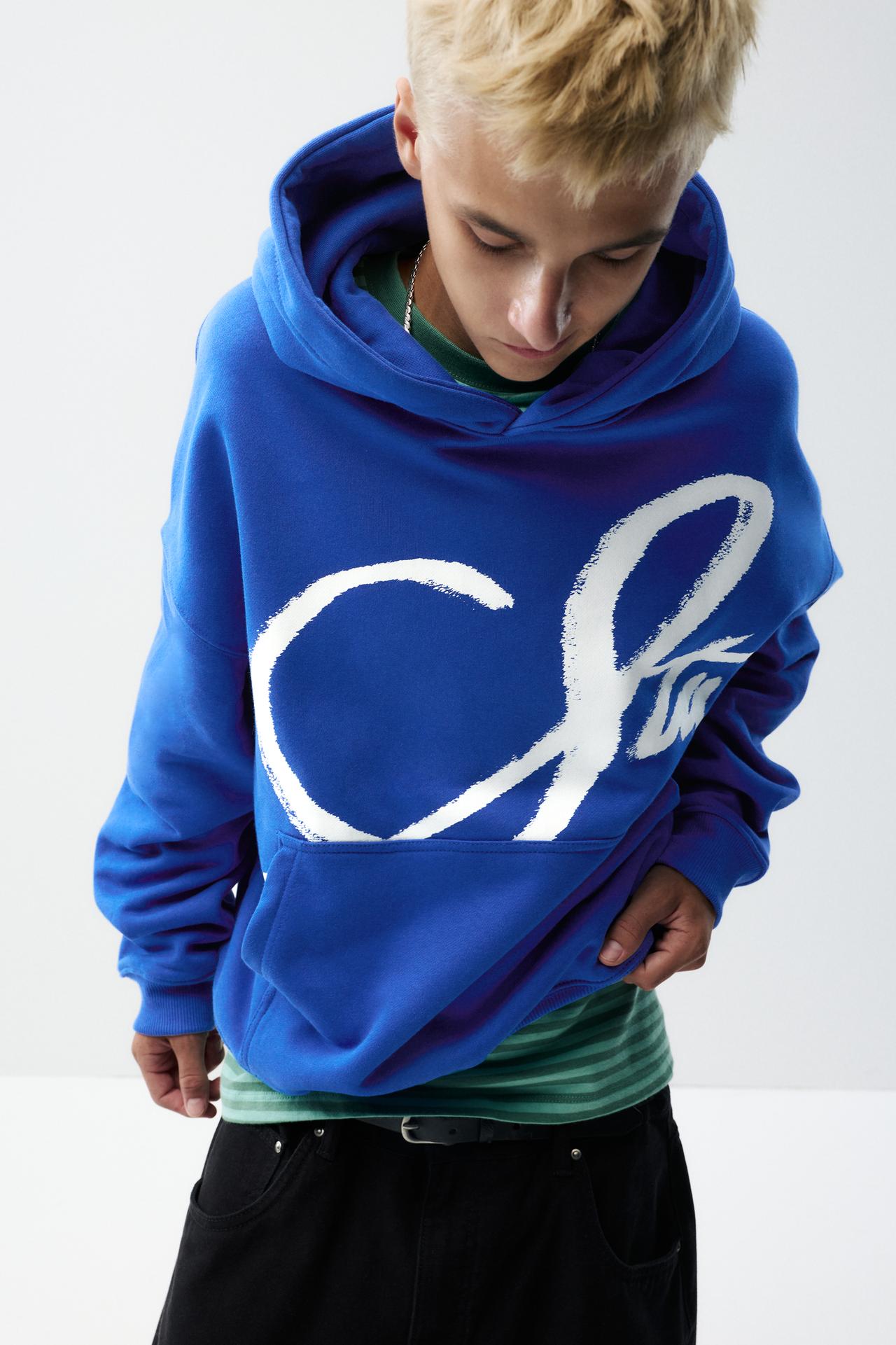 Blue STWD hood sweatshirt — Indigo